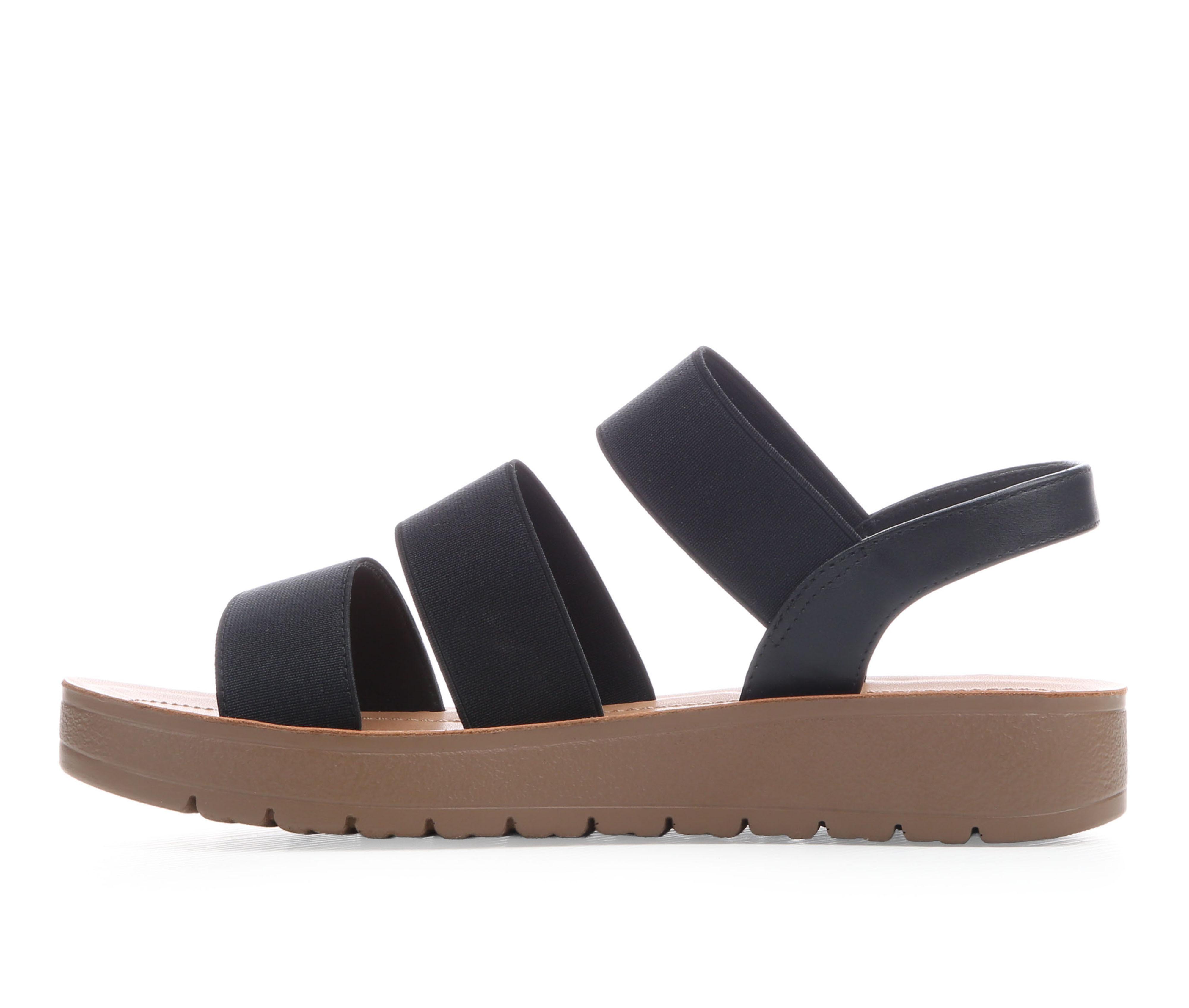 Women's Blue Aura Button Sandals