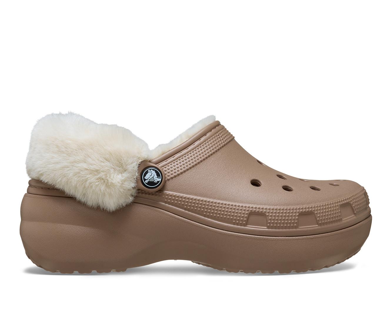 Women's Crocs Classic Platform Fuzz Lined Clog Clogs