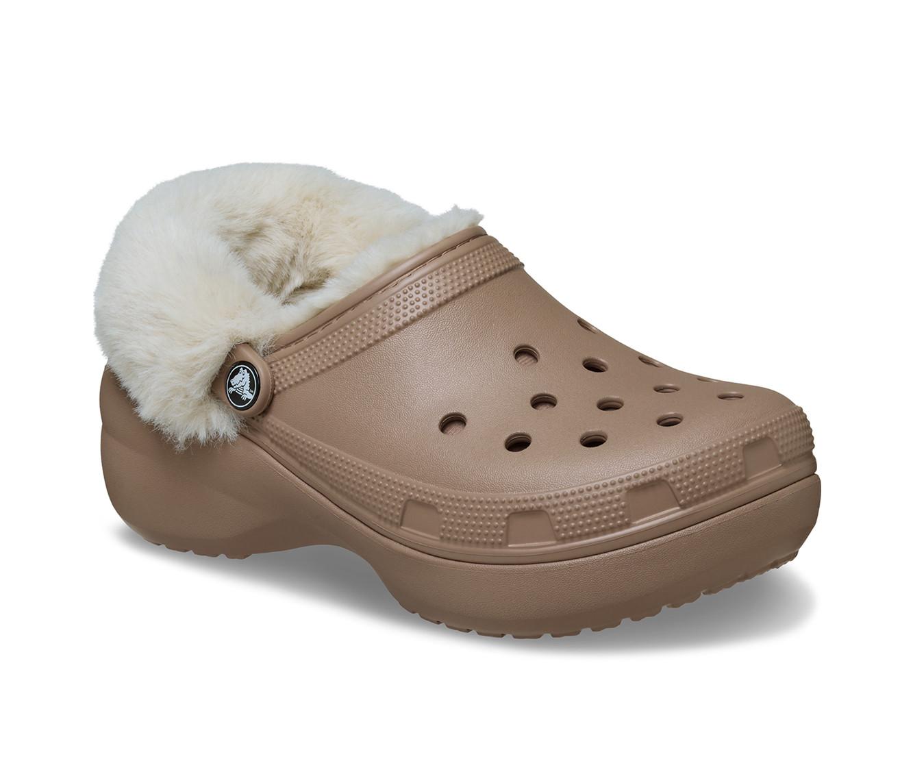 Women's Crocs Classic Platform Fuzz Lined Clog Clogs