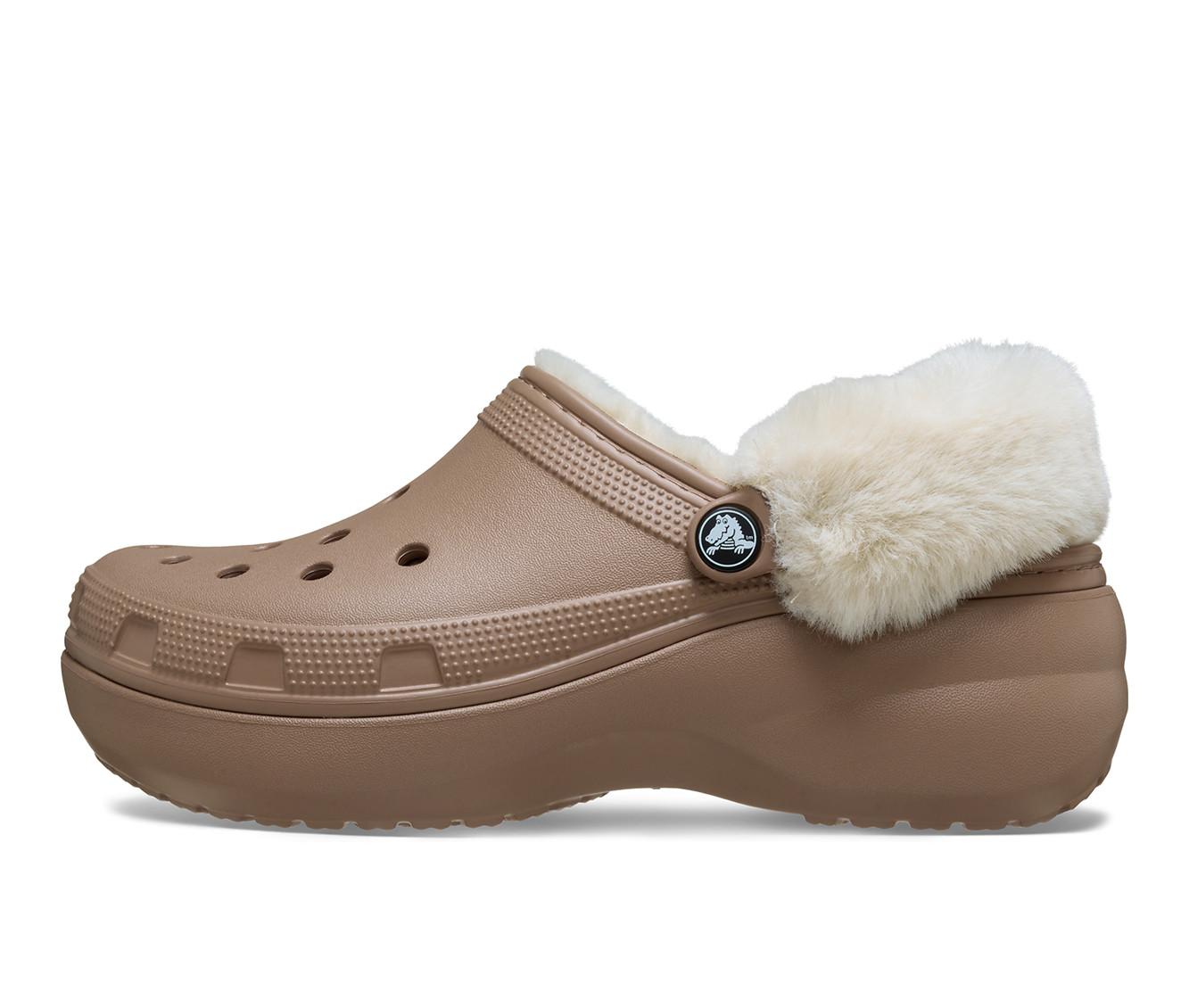 Women's Crocs Classic Platform Fuzz Lined Clog Clogs