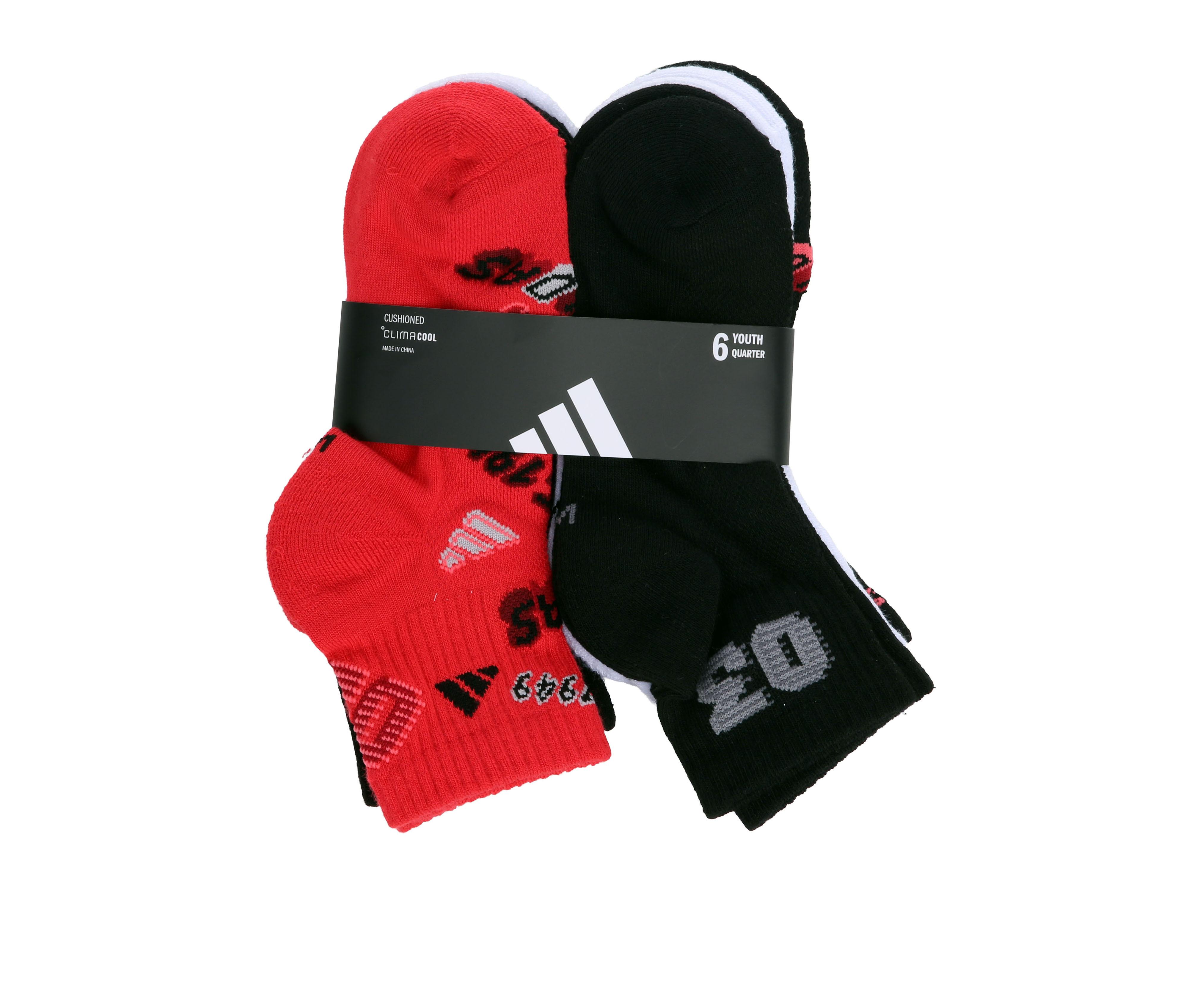 Adidas 6 Pair Boys' Cushioned Graphic Quarter - thumbnail 5