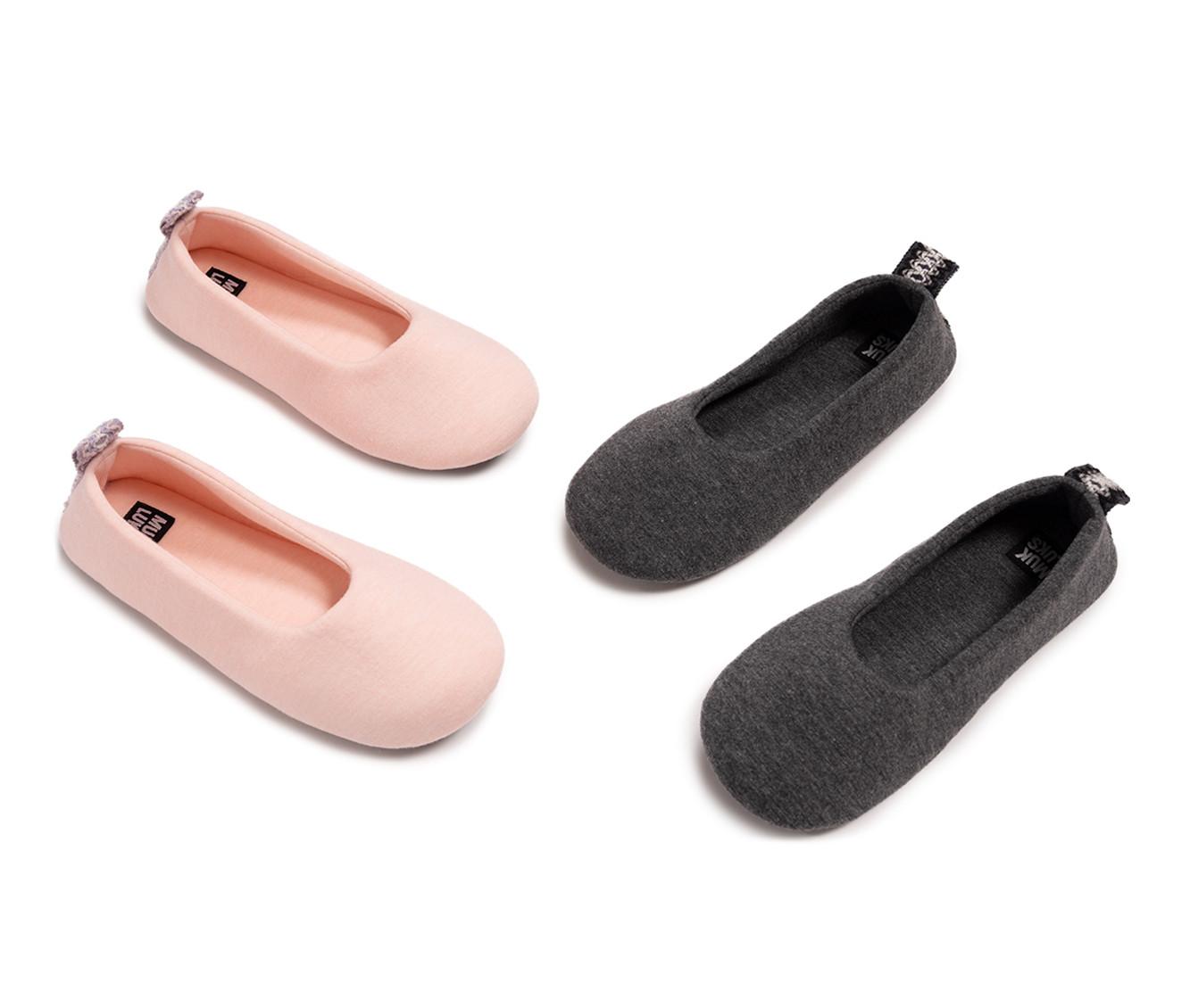 MUK LUKS Women's Travel Ballerina 2 Pack Slippers