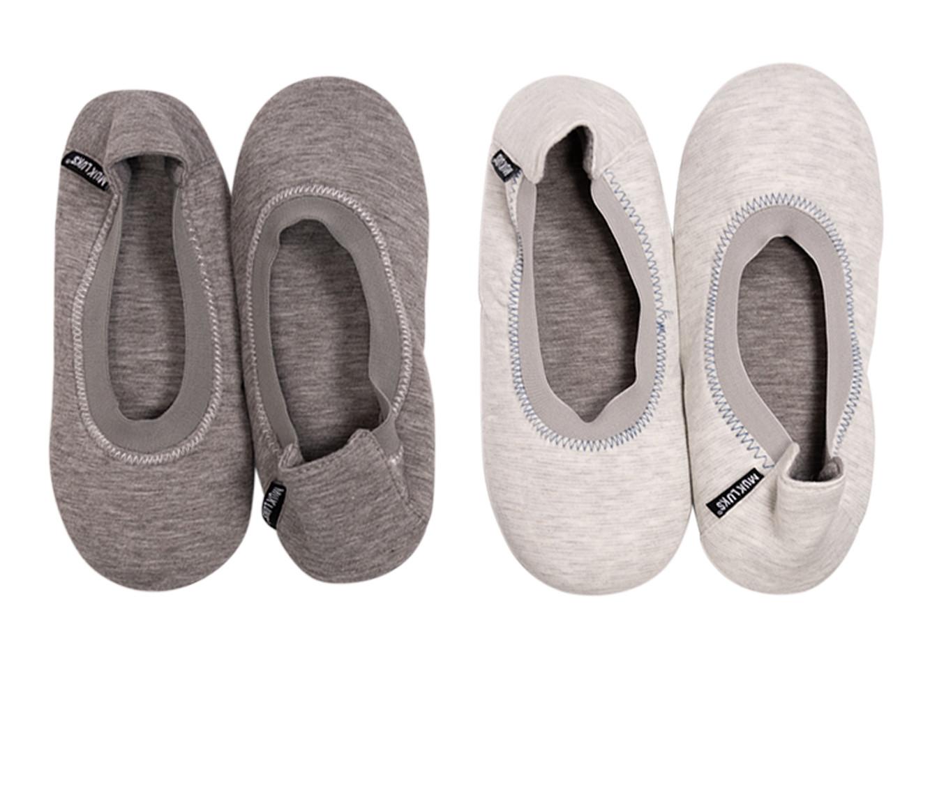 MUK LUKS Women's Travel Ballerina 2 Pack Slippers