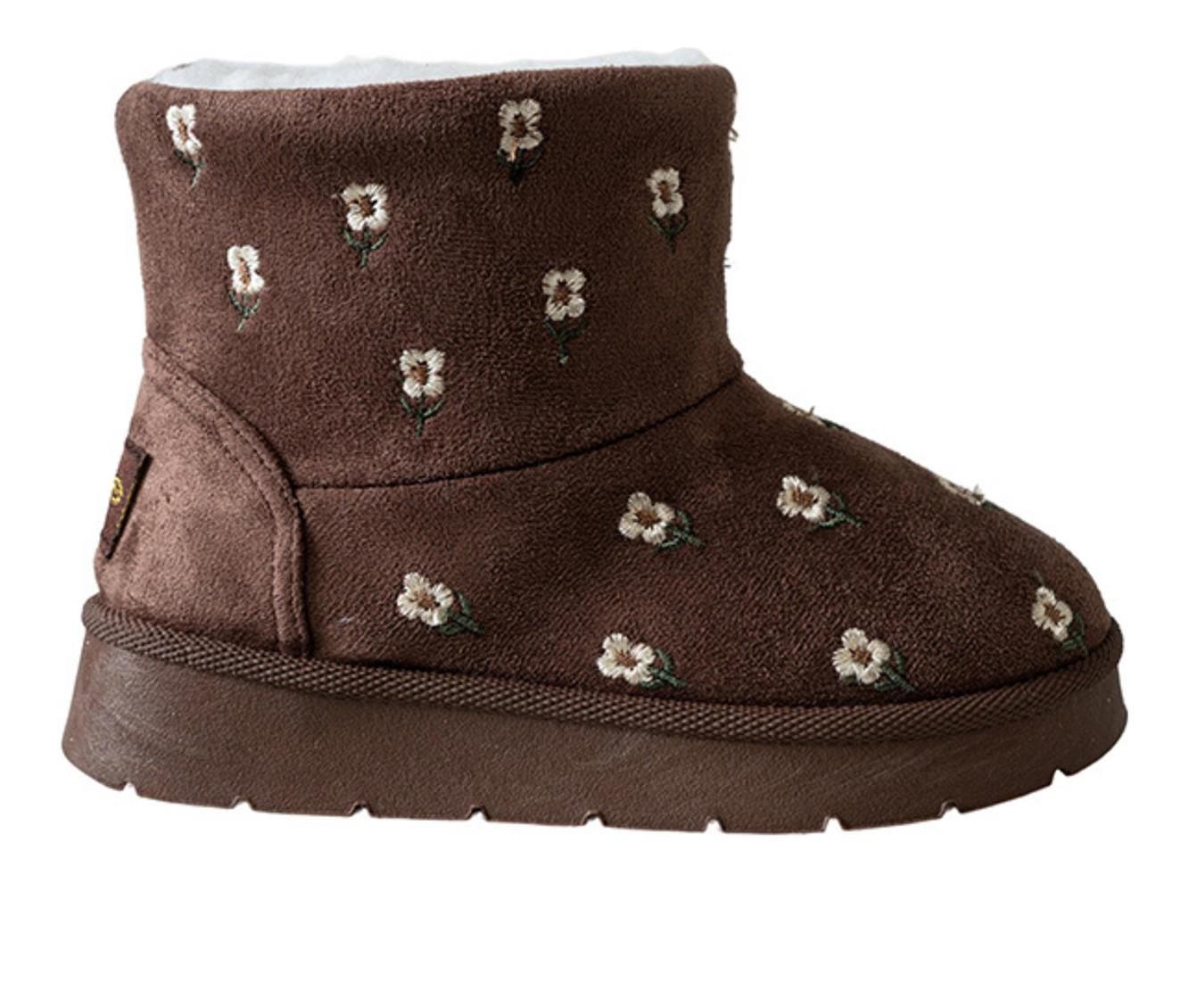 Girls' Bebe Toddler Flora Embroidered Cozy Boots