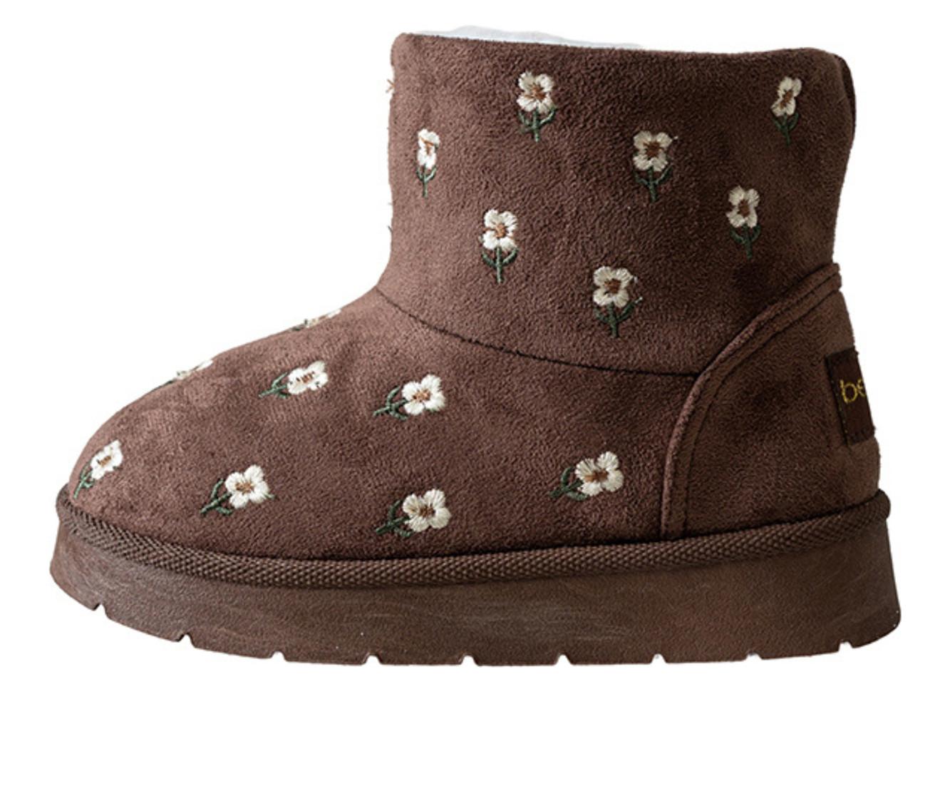 Girls' Bebe Toddler Flora Embroidered Cozy Boots