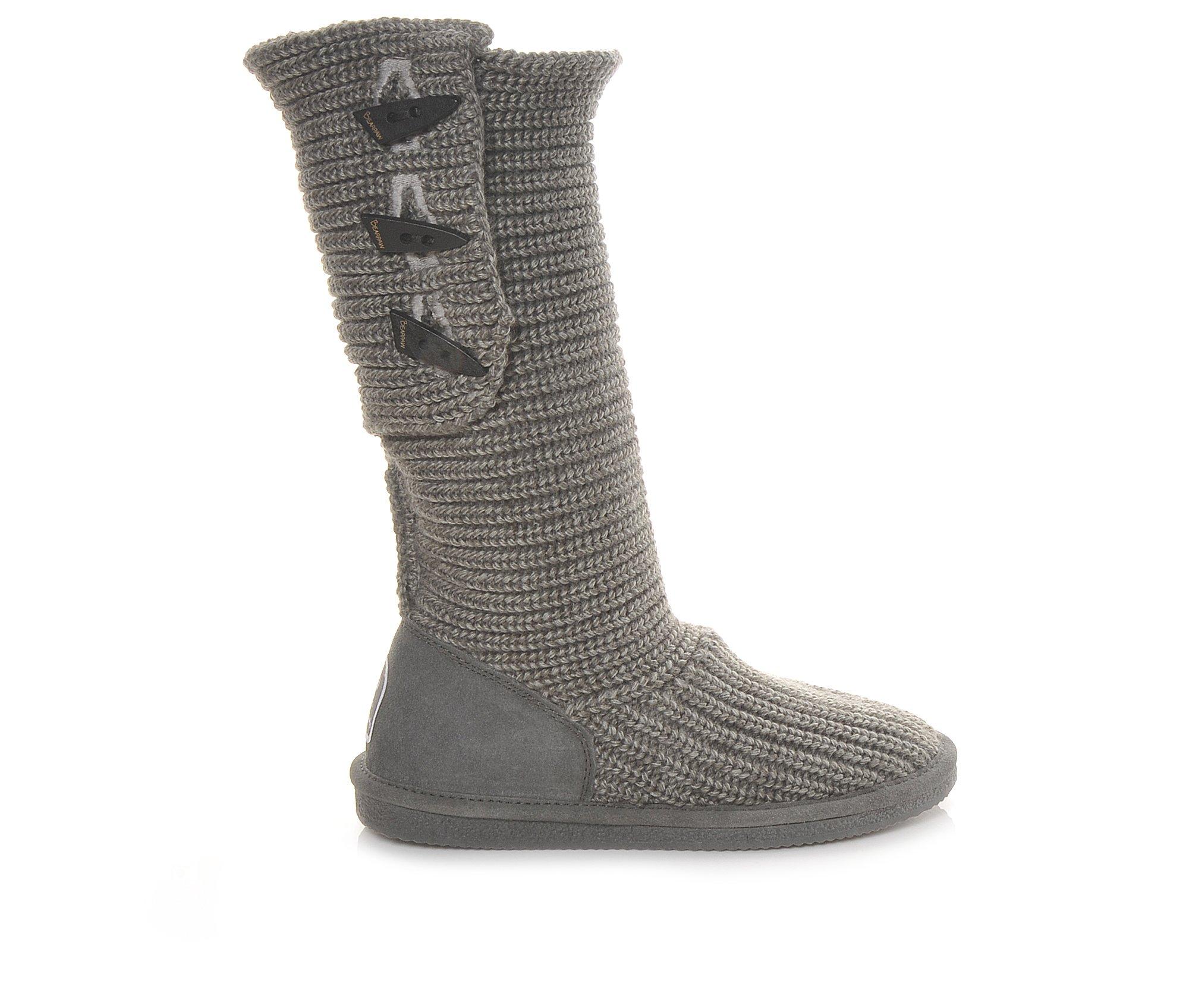 bearpaw grey knit boots