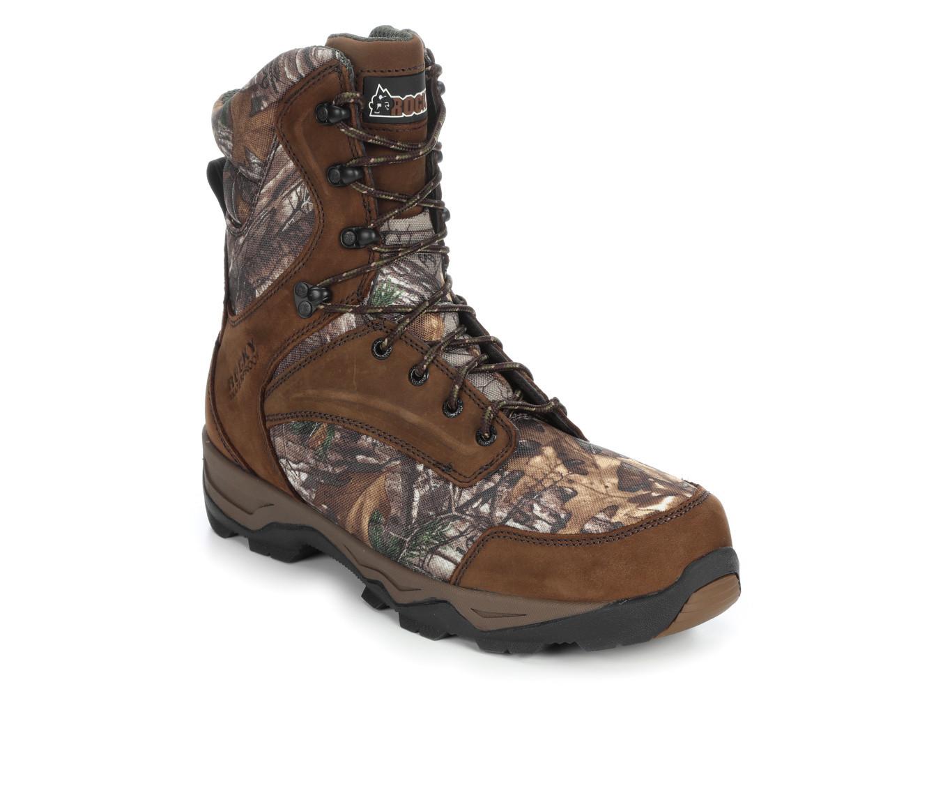 Bottes De Randonnée Rocky Retraction WTRPF 400g Isolées - Taille 8W, Camouflage, Cuir Pleine Fleur