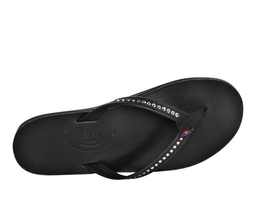 Women's Rainbow Sandals Leather w/ Swarovski Crystals -401ALTSN Flip-Flops