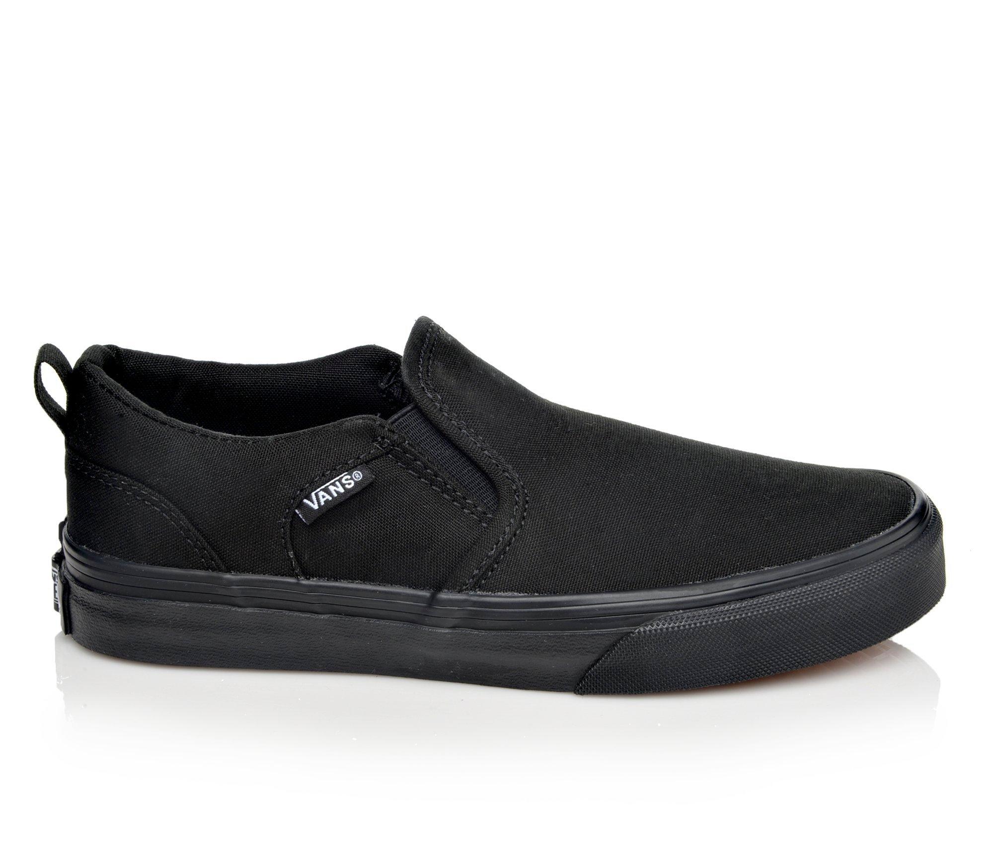 Kids black vans slip ons on sale