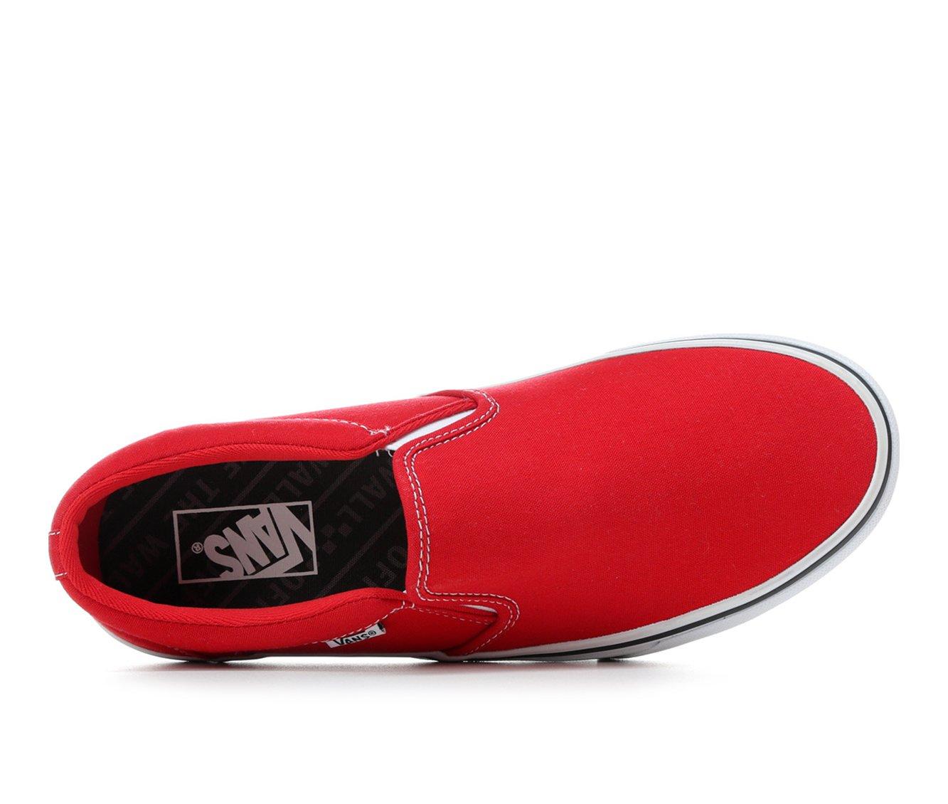 Mens red slip on vans best sale