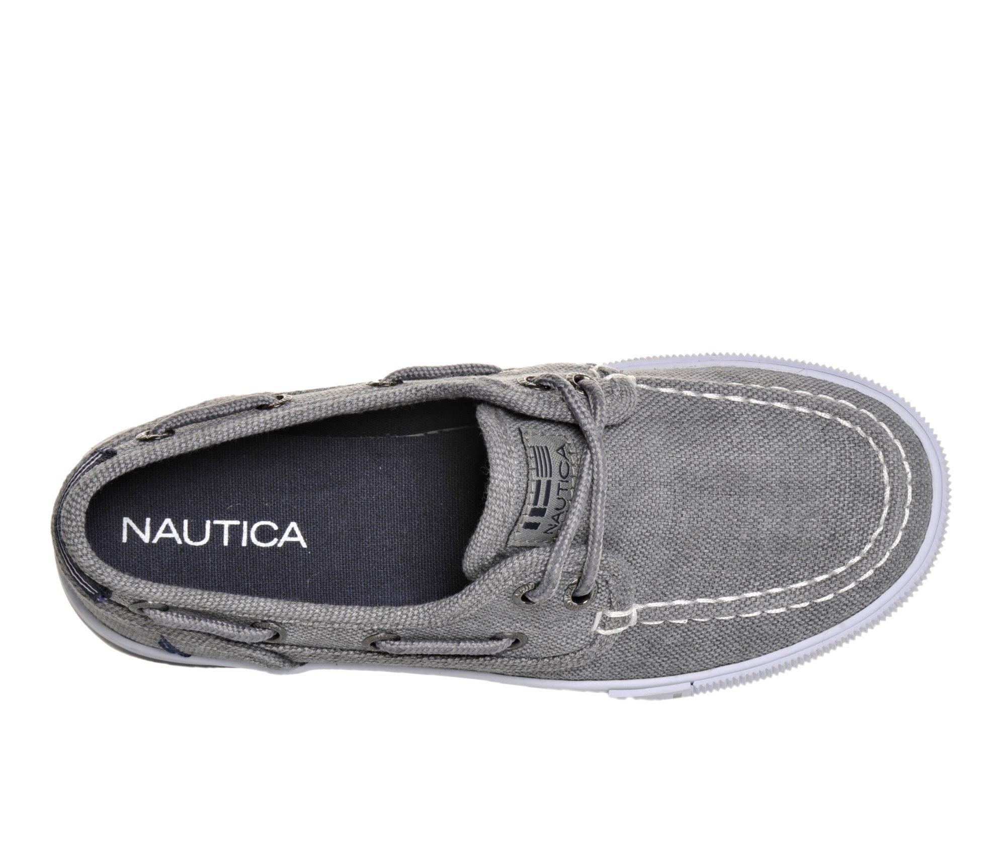 Nautica Boys Spinnaker Boat Shoes Gray 4 Youth