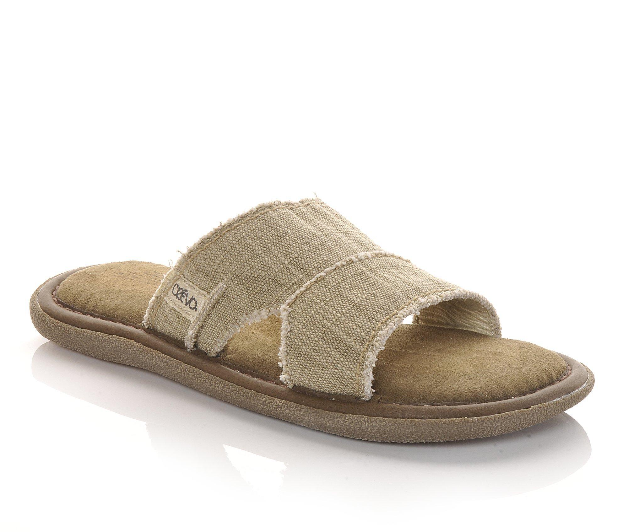 Crevo Cory Frayed Hemp Memory Foam Slide Sandals for Men