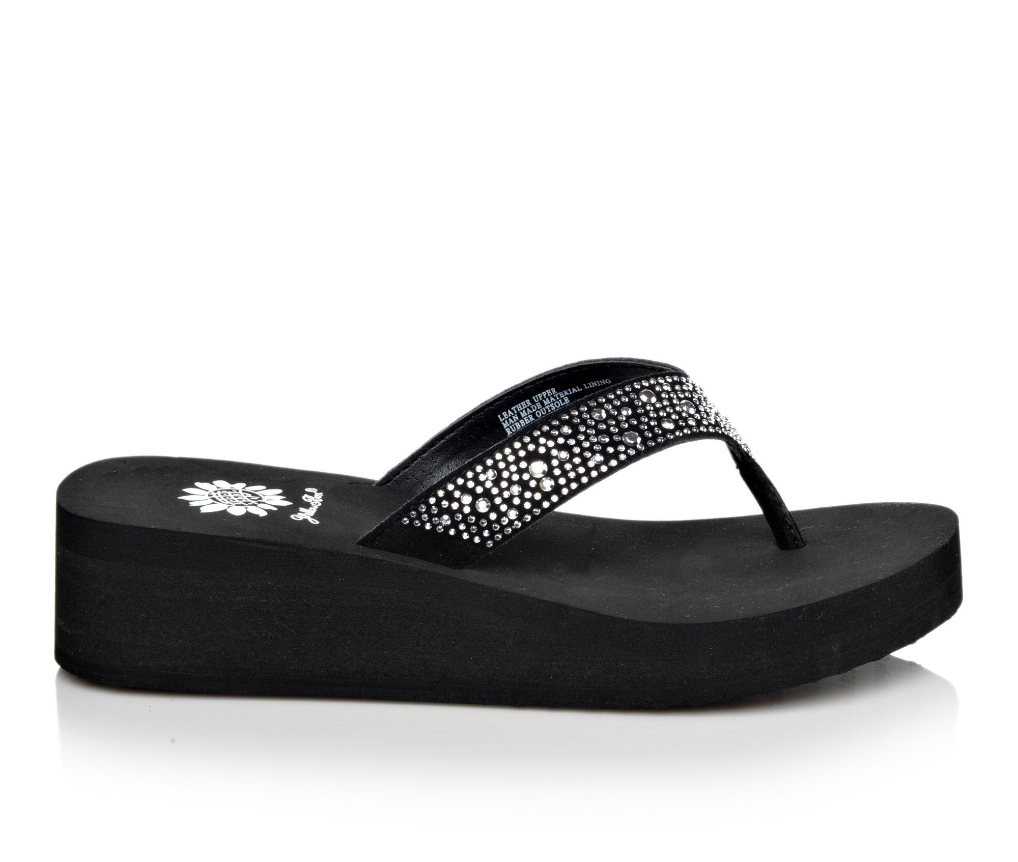 Yellow box sale sparkle flip flops