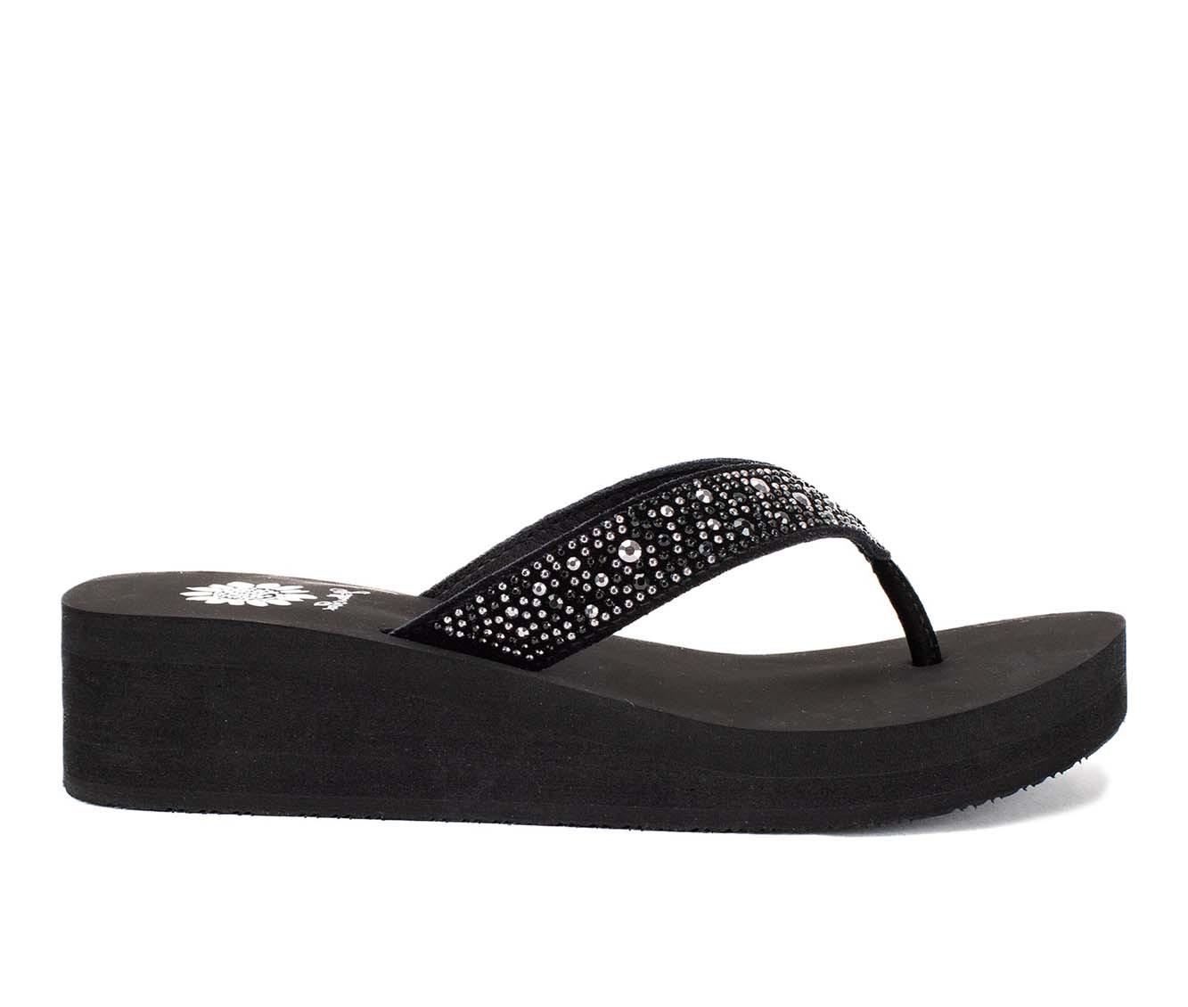 Women's Yellow Box Africa Wedge Flip-Flops