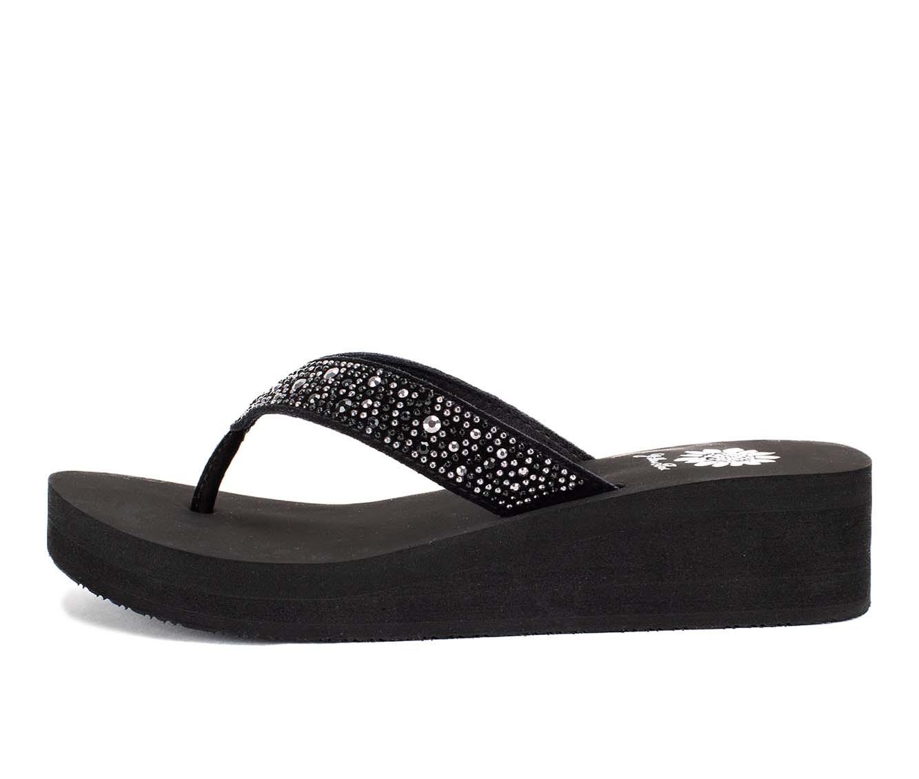 Women's Yellow Box Africa Wedge Flip-Flops