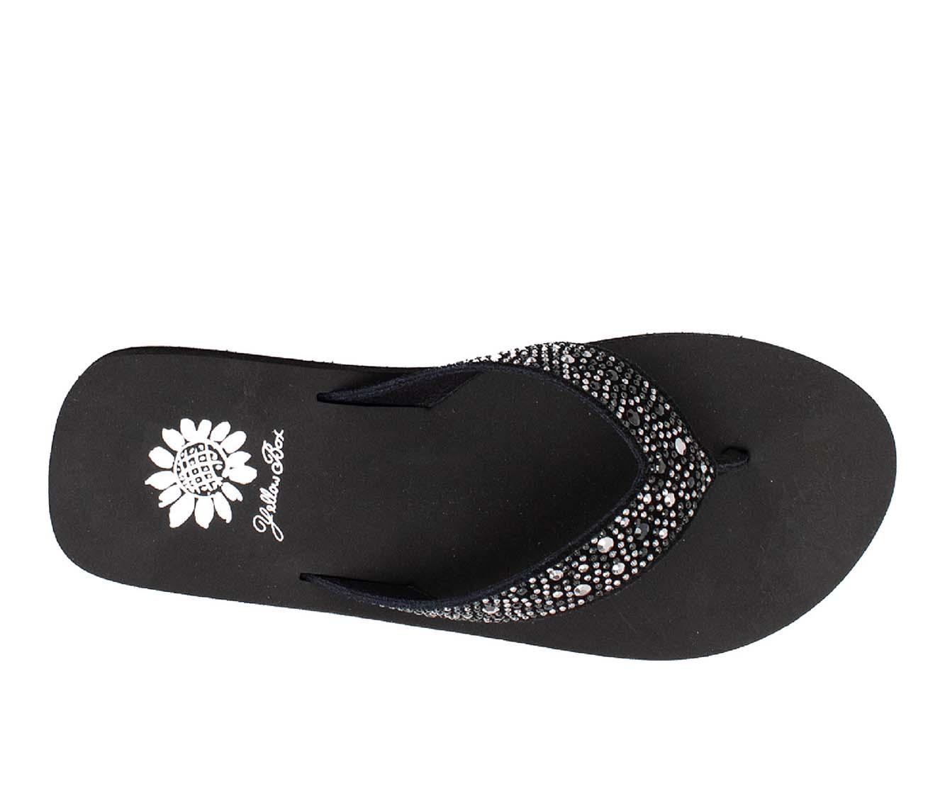 Yellow box discount bling flip flops