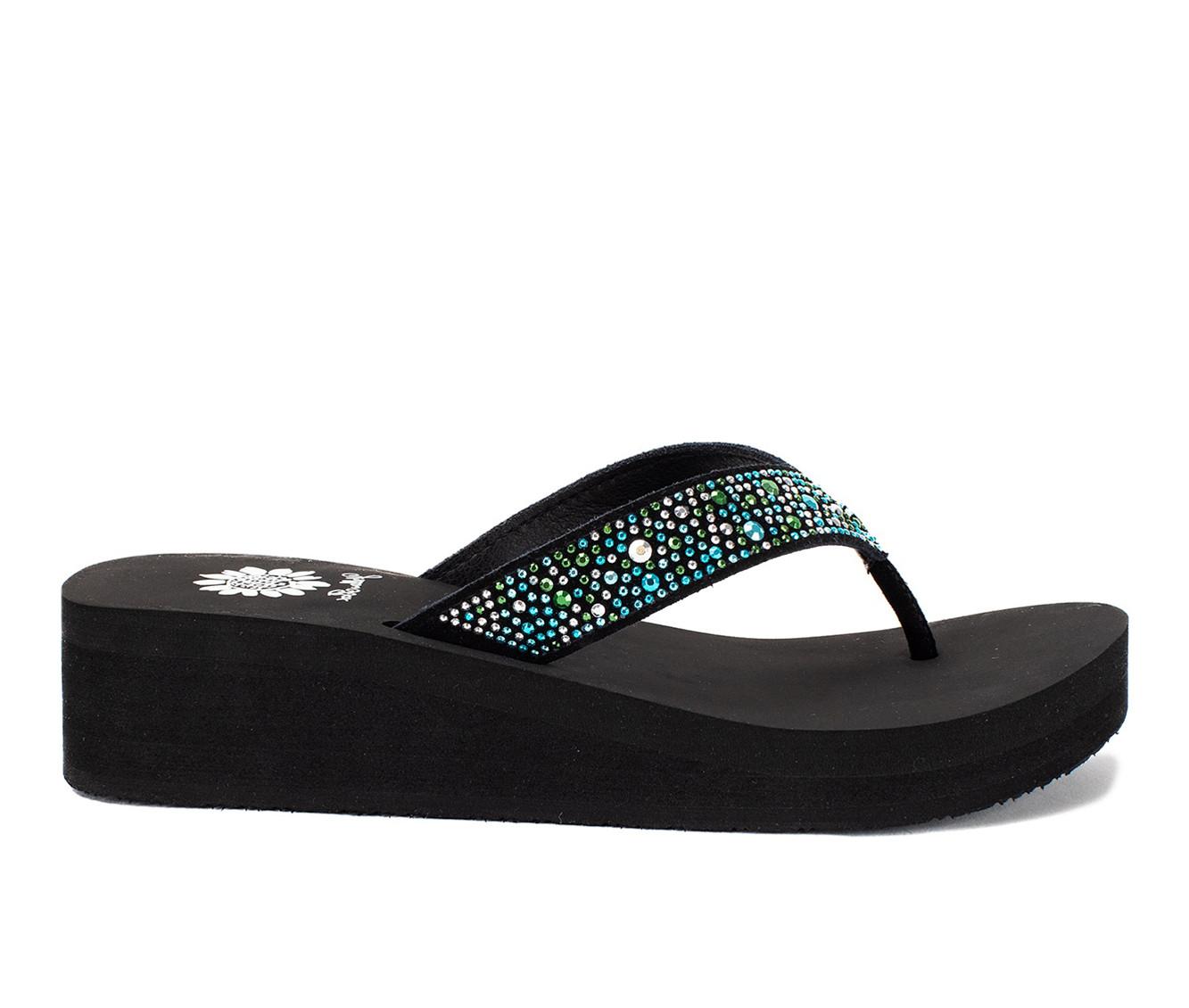 Women's Yellow Box Africa Wedge Flip-Flops