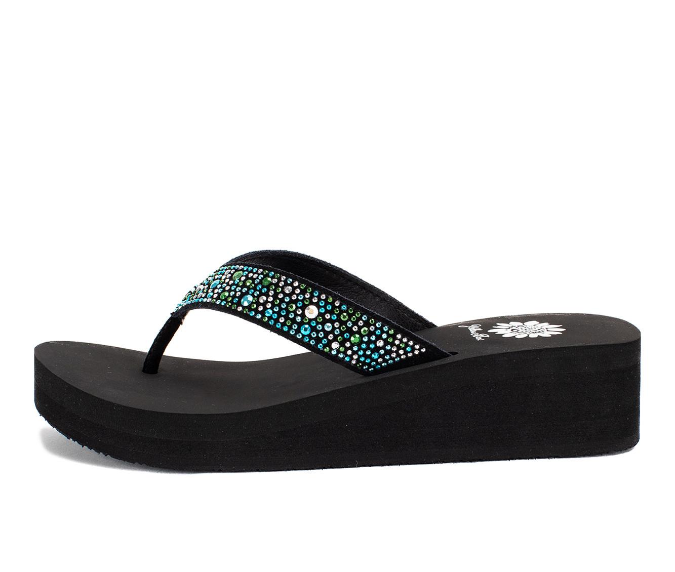 Women's Yellow Box Africa Wedge Flip-Flops