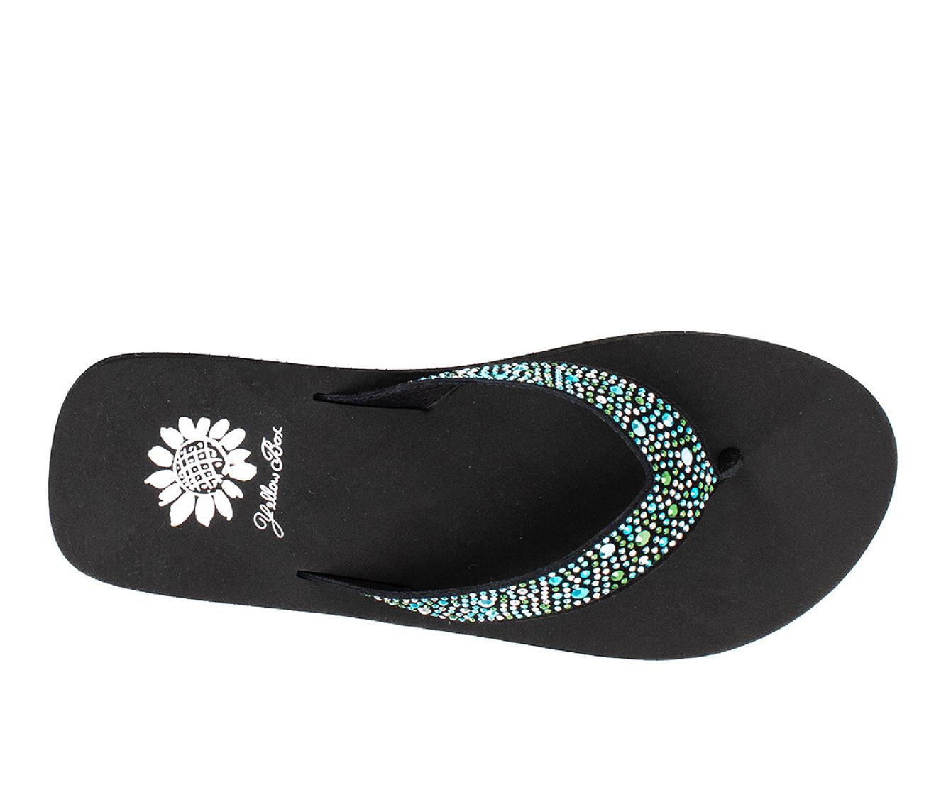 Women's Yellow Box Africa Wedge Flip-Flops