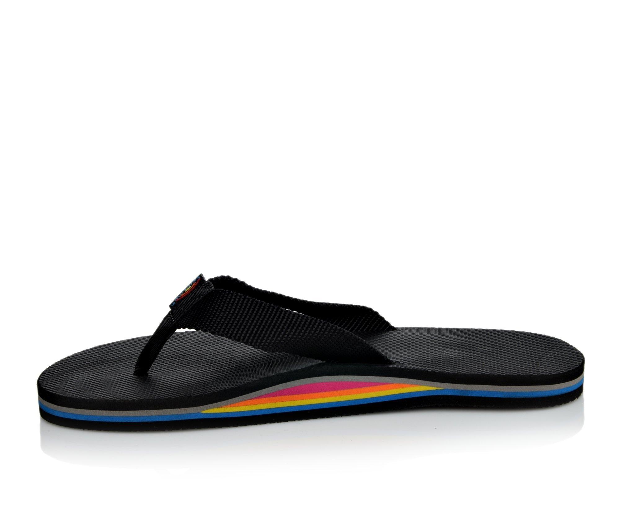 Rainbow Classic Leather Flip Flops Sandals Sand Black Casual Men 7.5-8.5