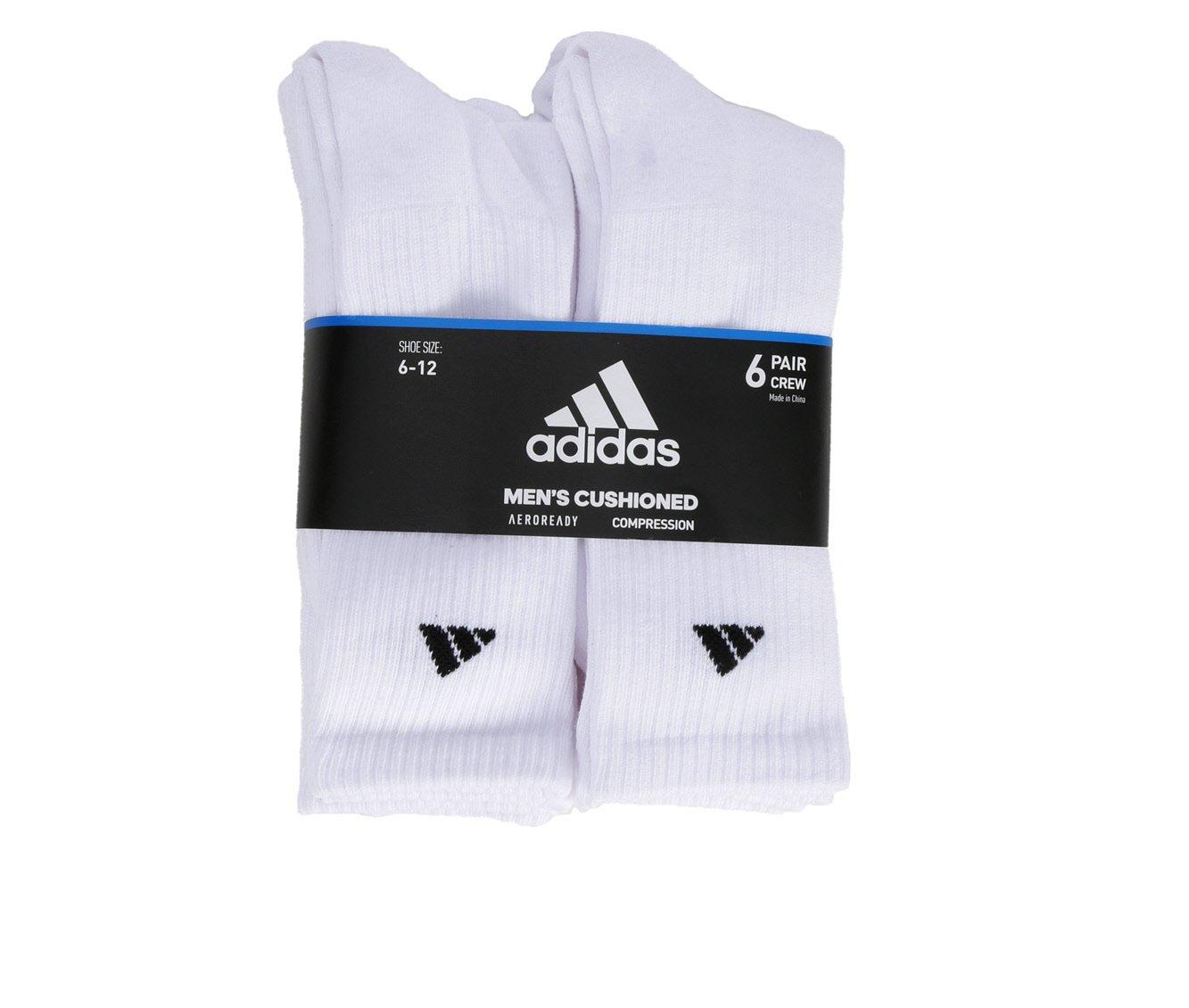 Adidas 6 Pair Men's Cushioned Crew Socks