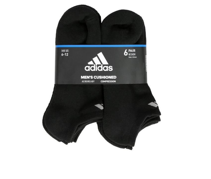 Adidas 6 Pair Men's Cushioned No Show Socks | Shoe Carnival
