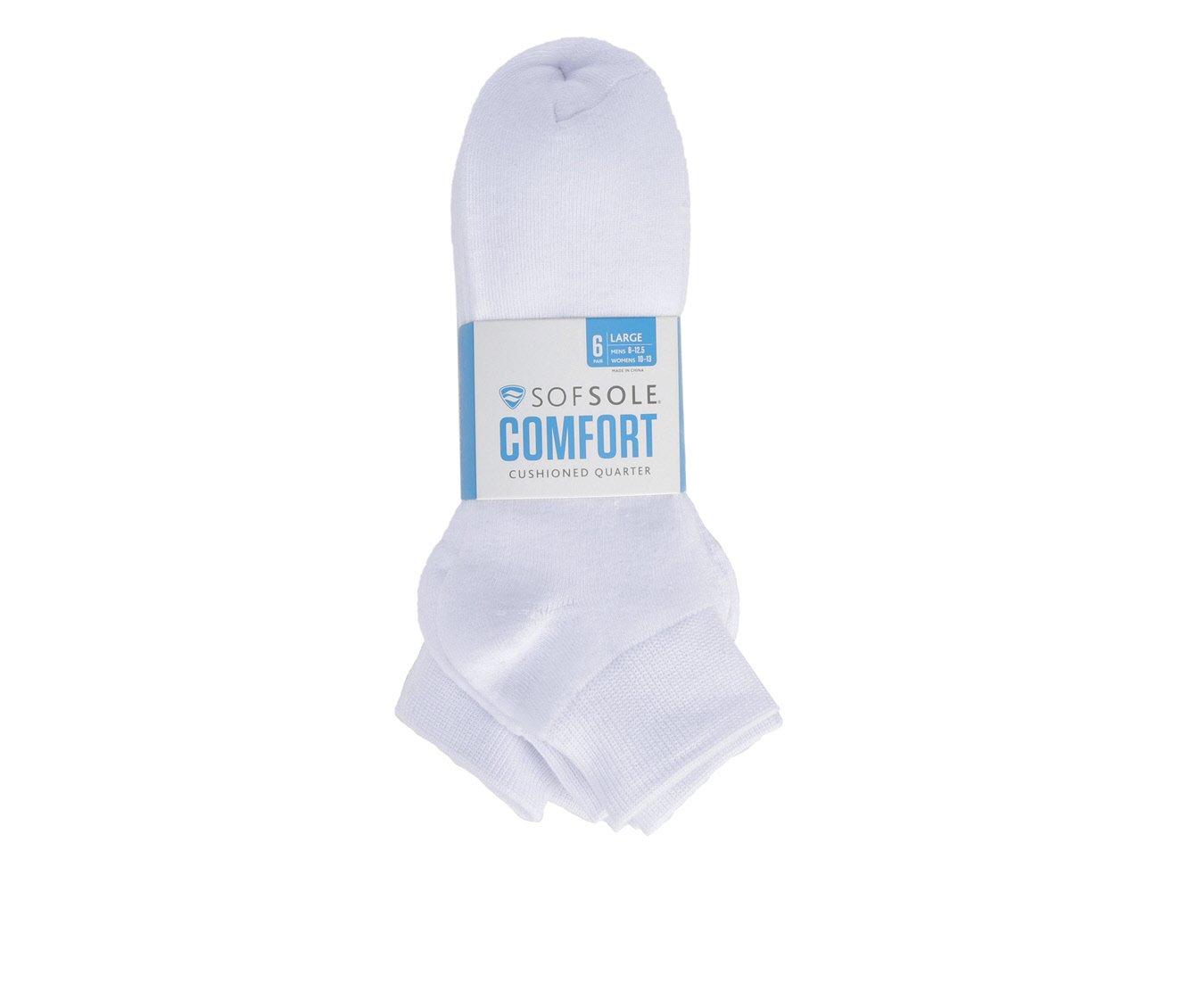 Sof Sole 6 Pair Comfort Cushioned Quarter Socks