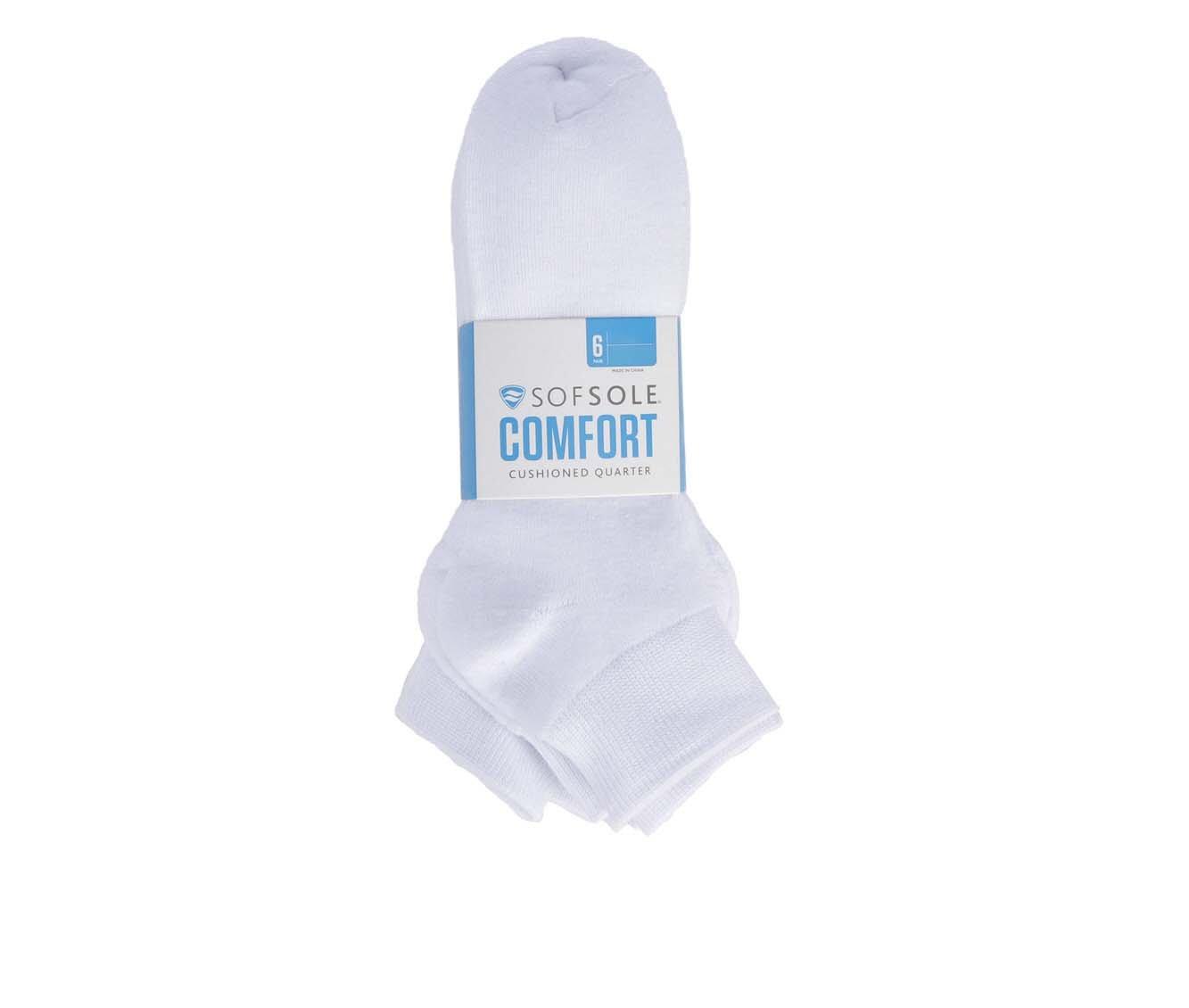 Sof Sole 6 Pair Comfort Cushioned Quarter Socks