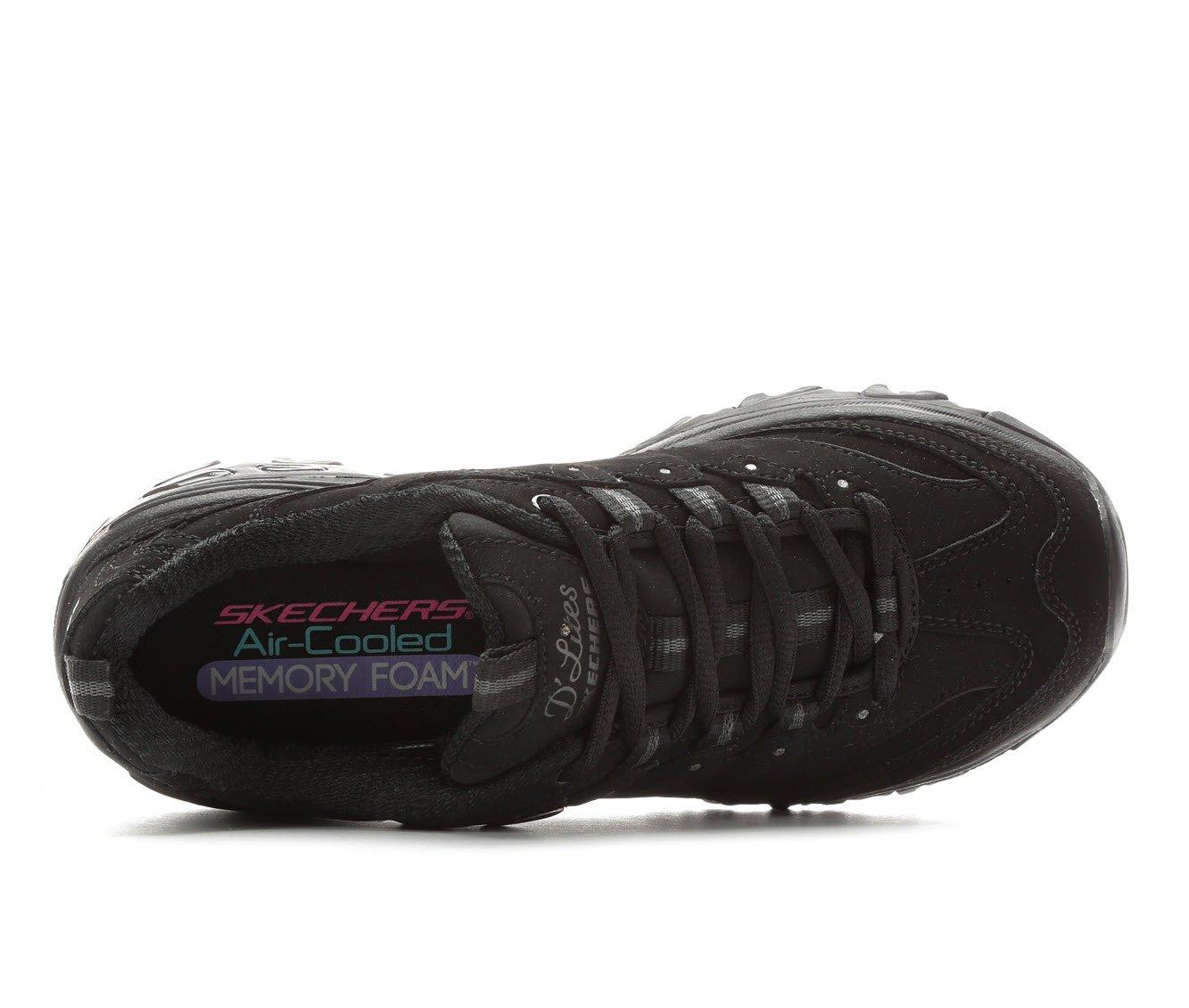 Skechers Womens D'Lites Trainers Leather Sporty Fashion Memory Foam  Sneakers 