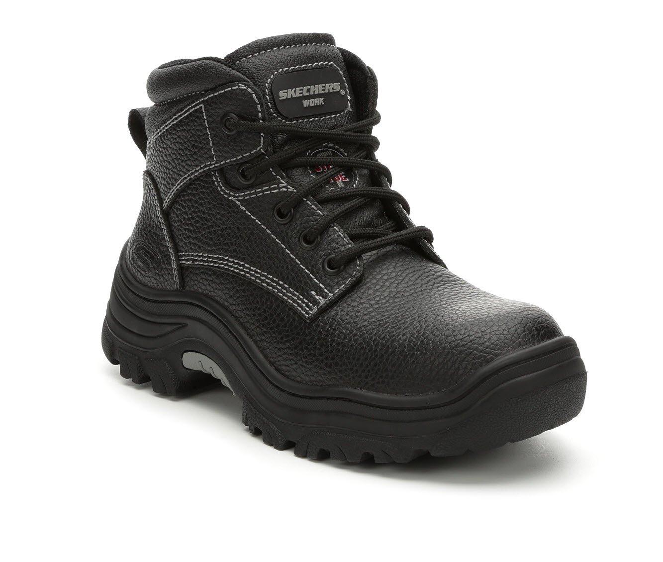 skechers black leather boots