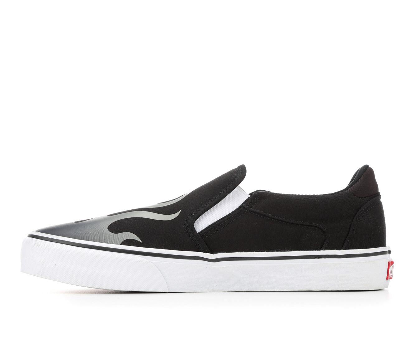 Tênis Vans Slip-On Black Flame True White