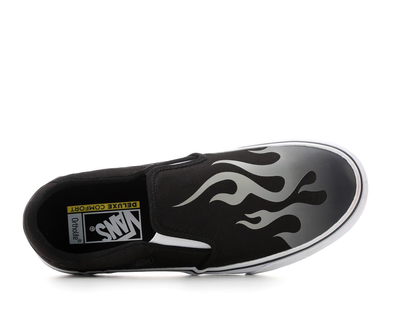 BLACK VANS Mens Asher Deluxe Slip On Sneaker