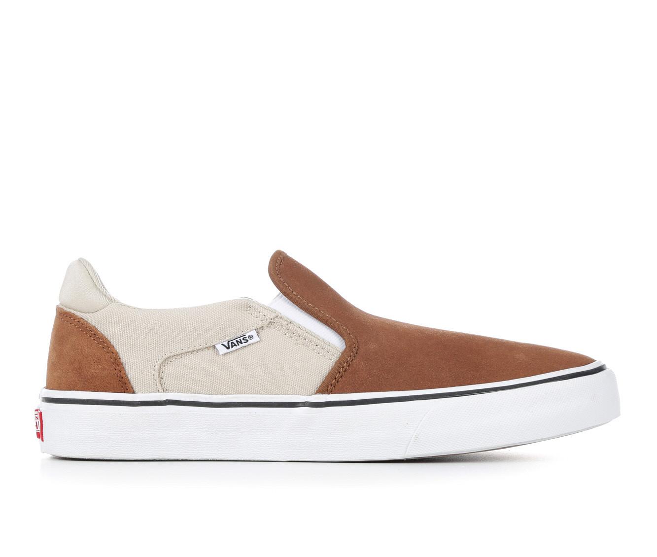 White vans slip on sale ons shoe carnival