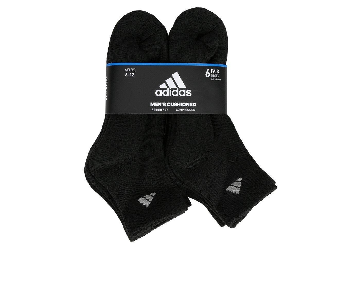 Adidas 6 Pair Men's Cushioned Quarter Socks