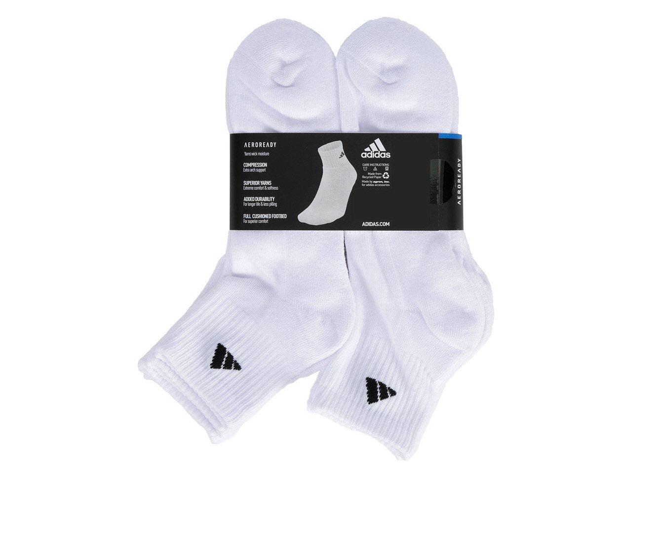 Adidas 6 Pair Men's Cushioned Quarter Socks