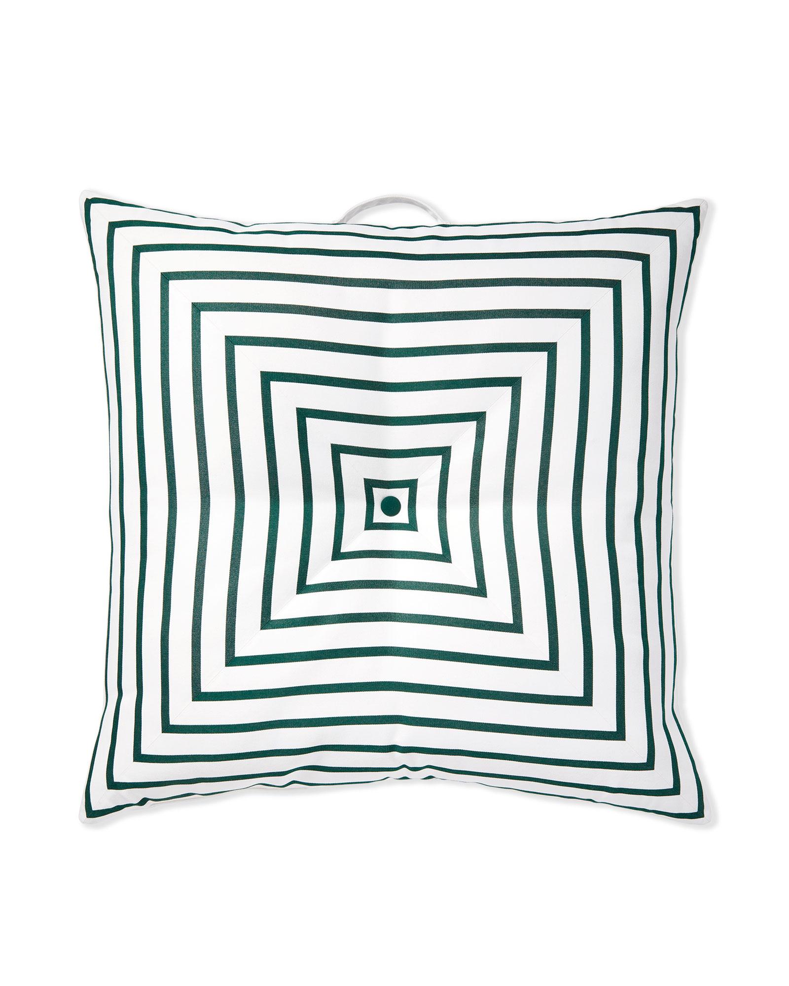 Sunnydaze Outdoor Square Tufted Seat Cushion - Neutral Stripes