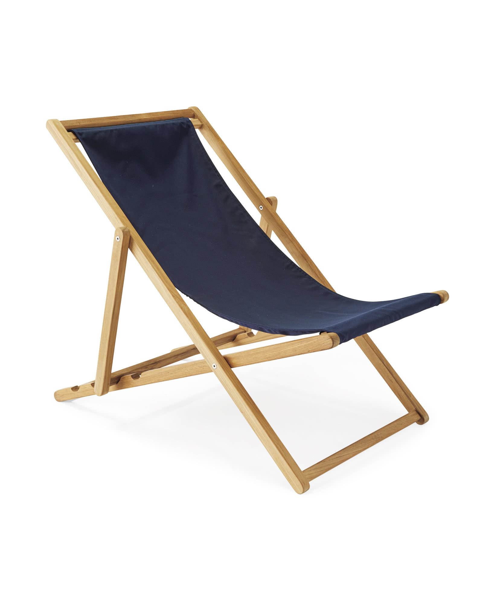 Fabric Only Teak Sling Chair Serena and Lily