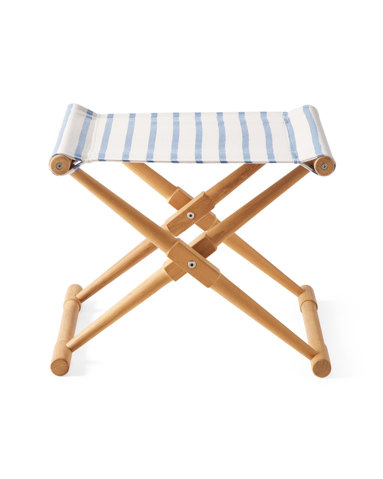 Fabric Only Teak Camp Stool Serena and Lily