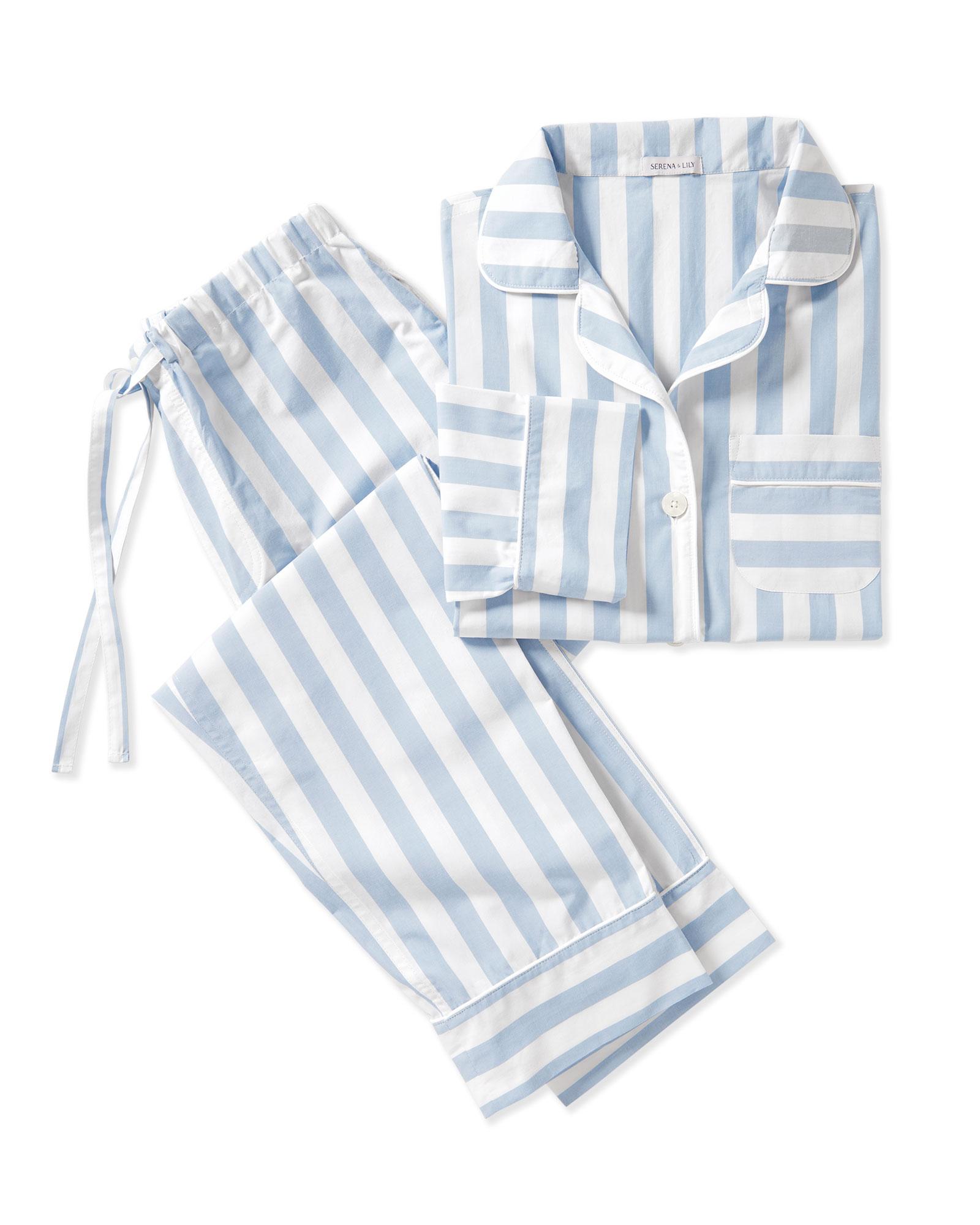 Organic Cotton Pajama Set Nightwear Women Sleepwear Stripe 100