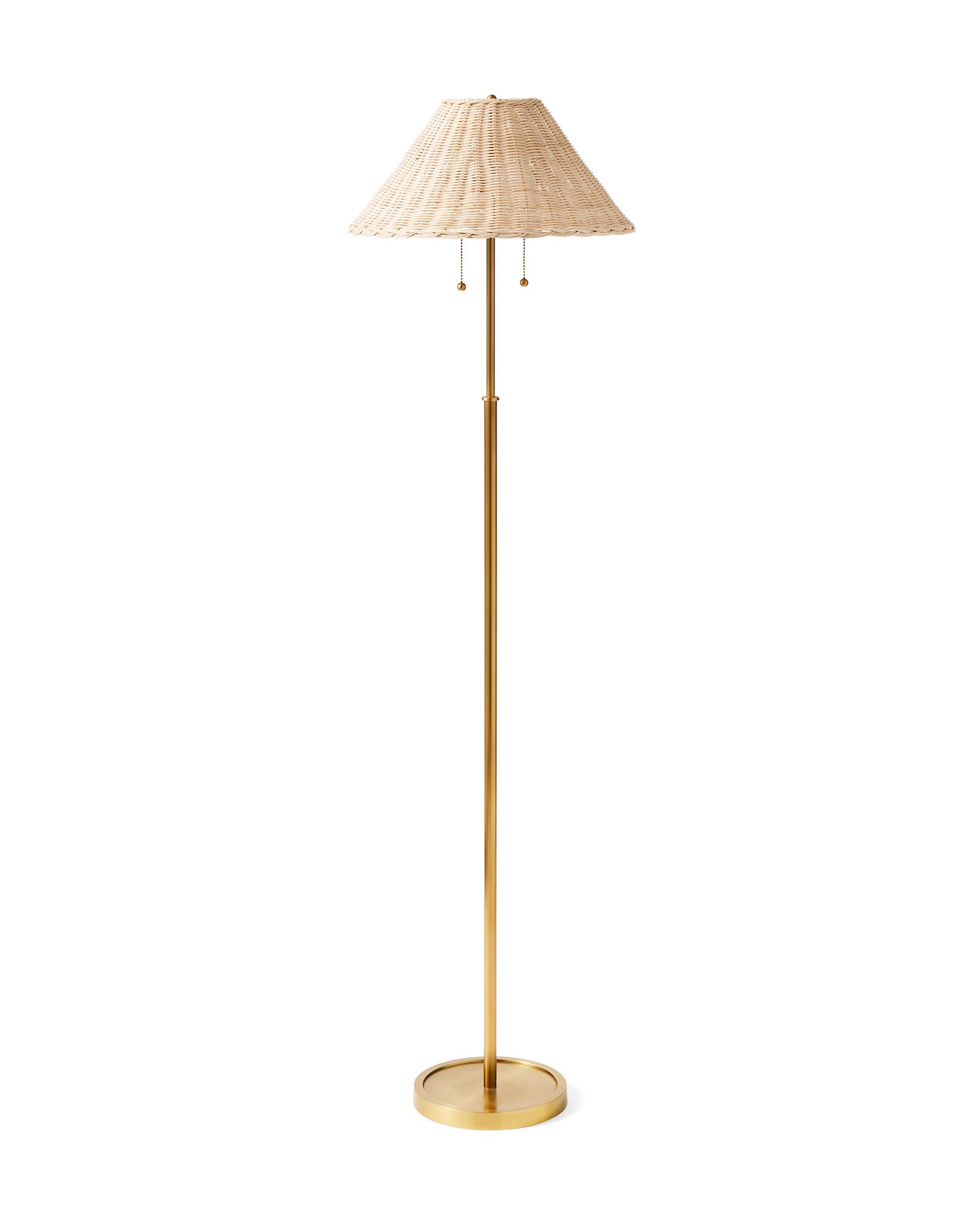 Brookby Stem Floor Lamp, Satin Brass