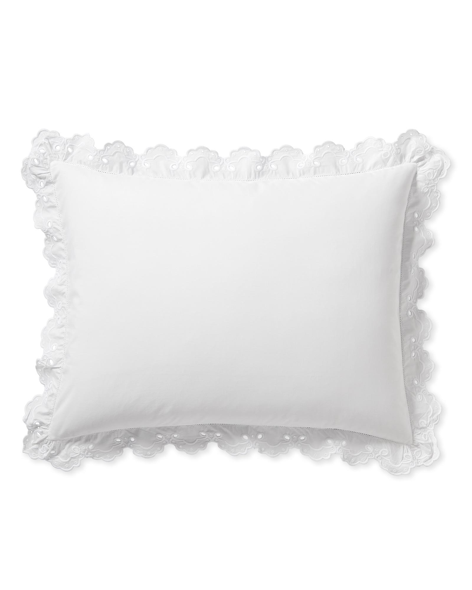 Antibes Eyelet Percale Sham, Size: Standard, White