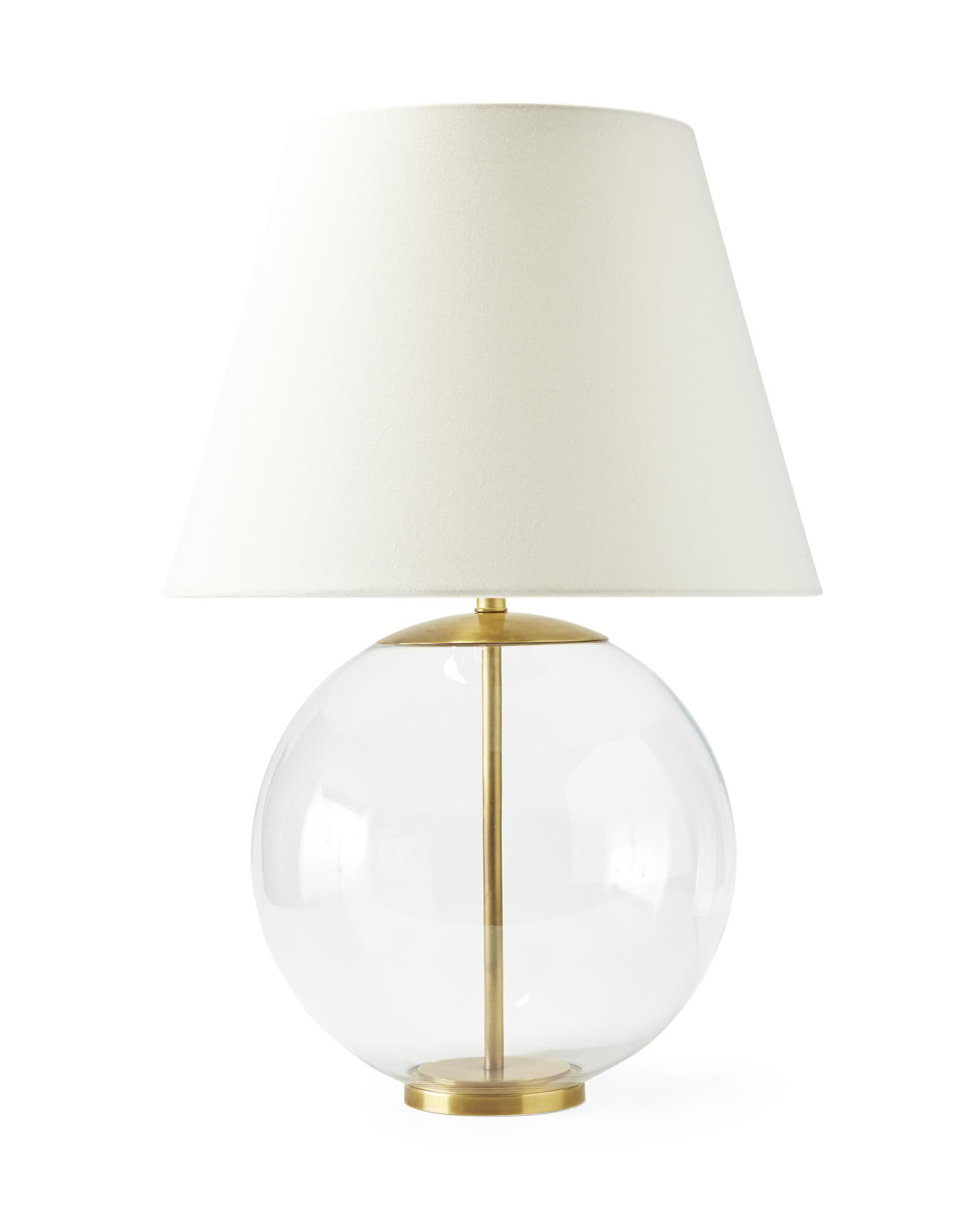 Round glass online lamp