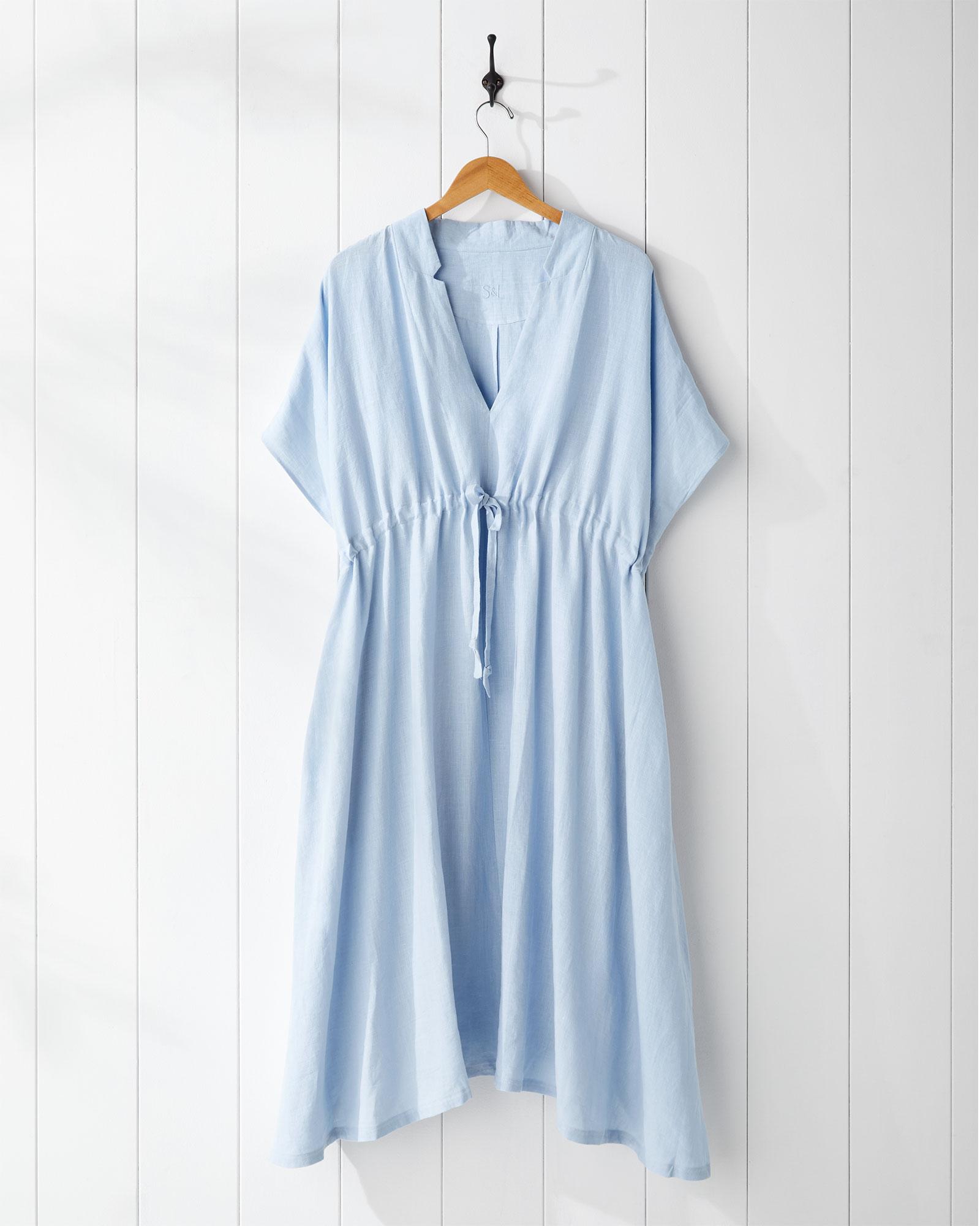 lily blue beach dress Floral Print Beach Cover Up | Meriann main image 0