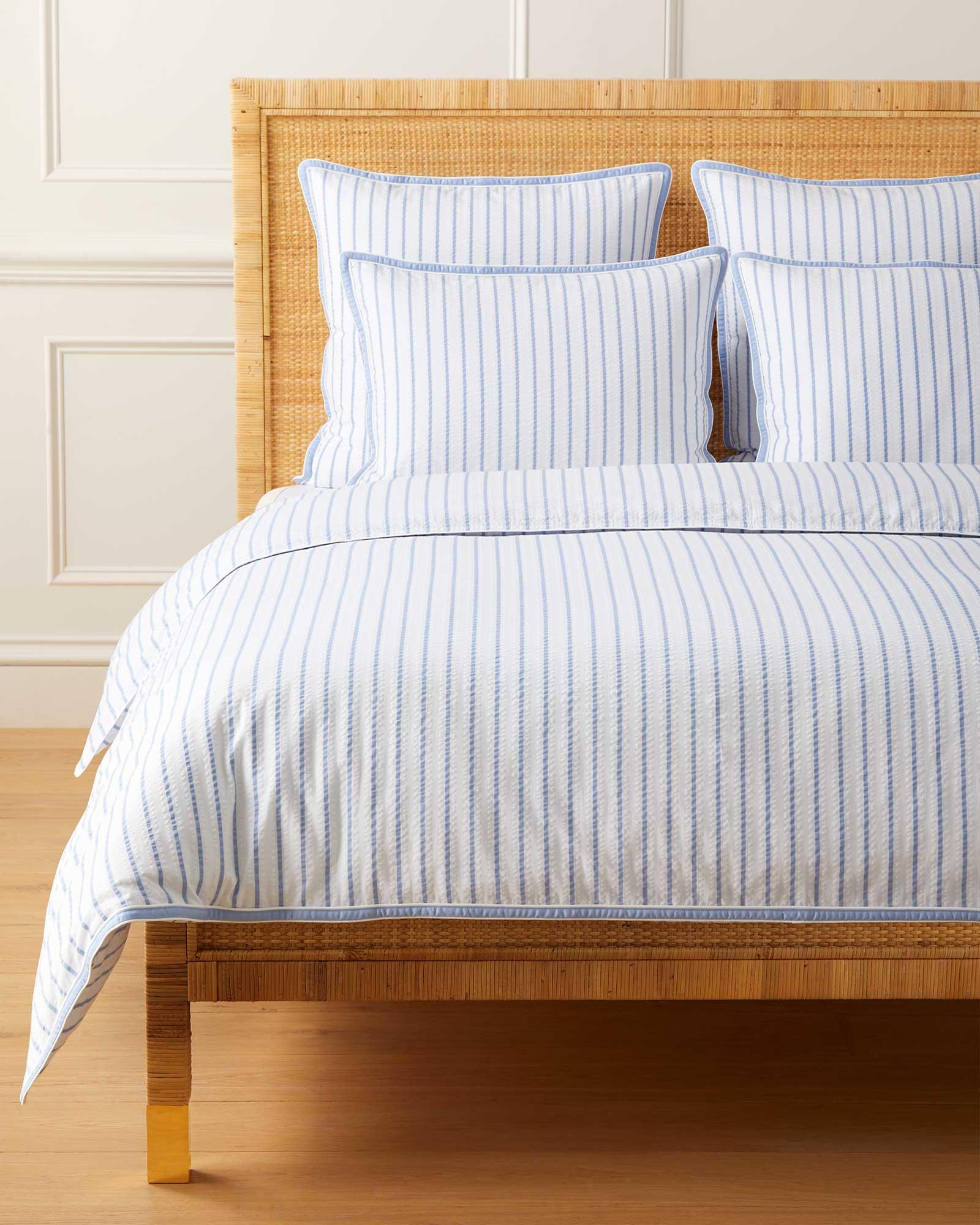 Serena and Lily Gingham Midnight deals Blue Duvet Cover - King