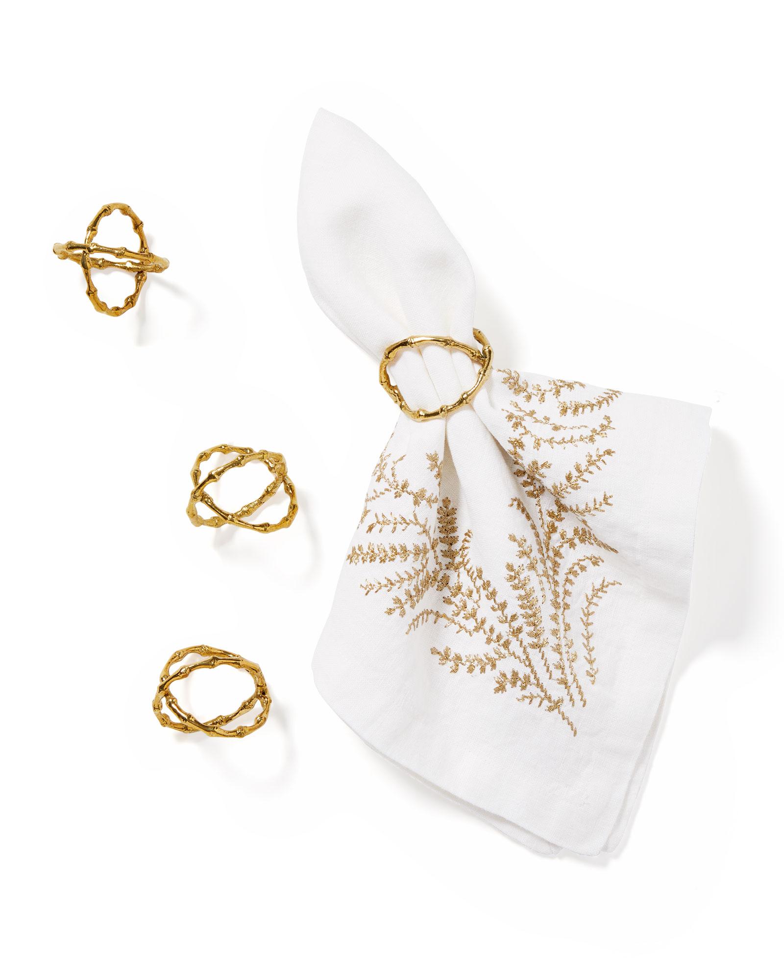 Brass Bamboo Napkin Rings (Set of 4)