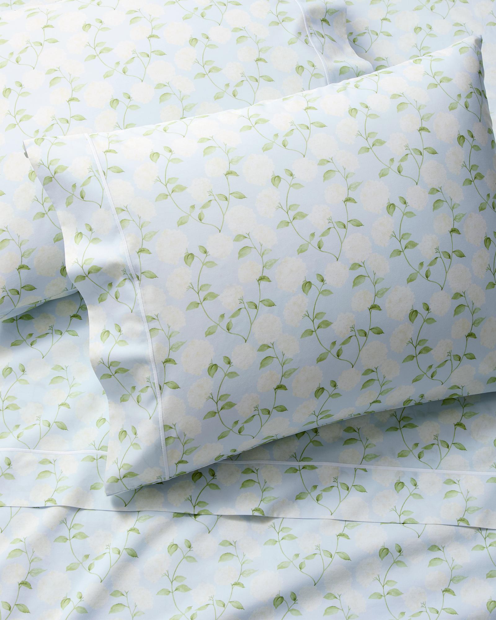 Hydrangea Percale Sheet Set; King; Sky