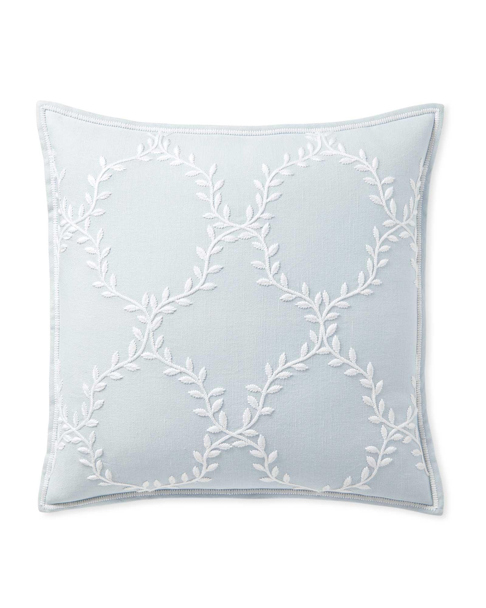Hathaway Pillow Cover - 24 Inch Sky/White