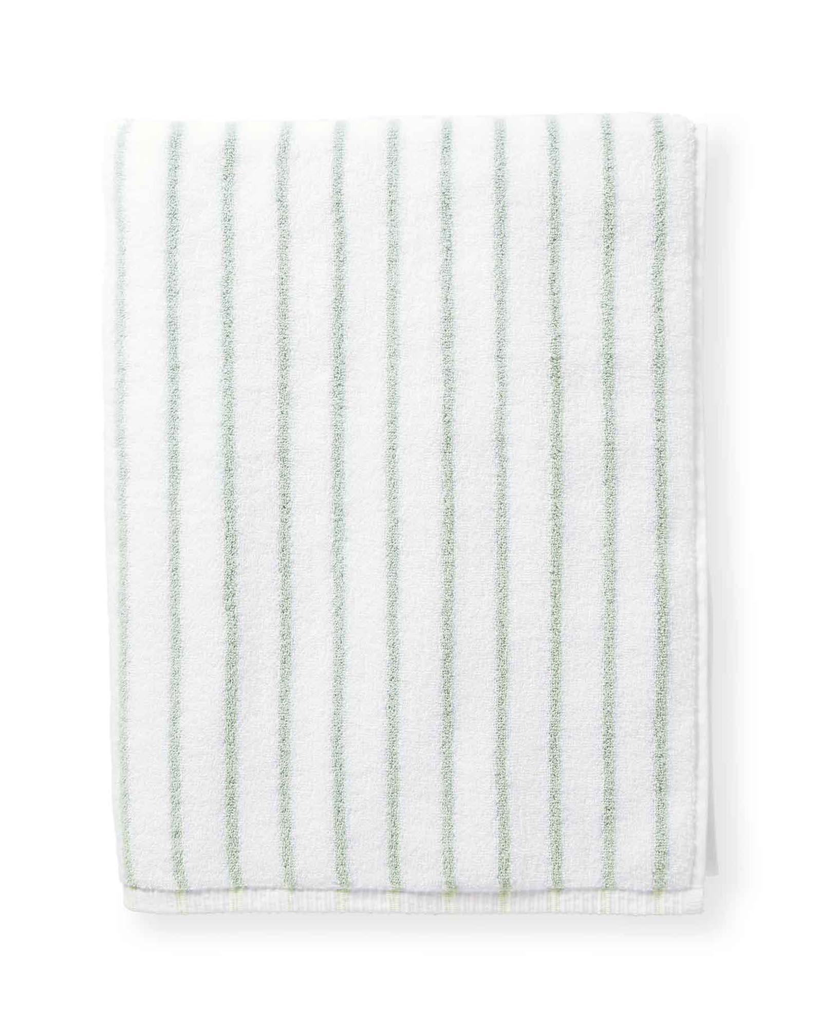 Sonoma Stripe Turkish Cotton Bath Collection - Bath Towel - Seaglass