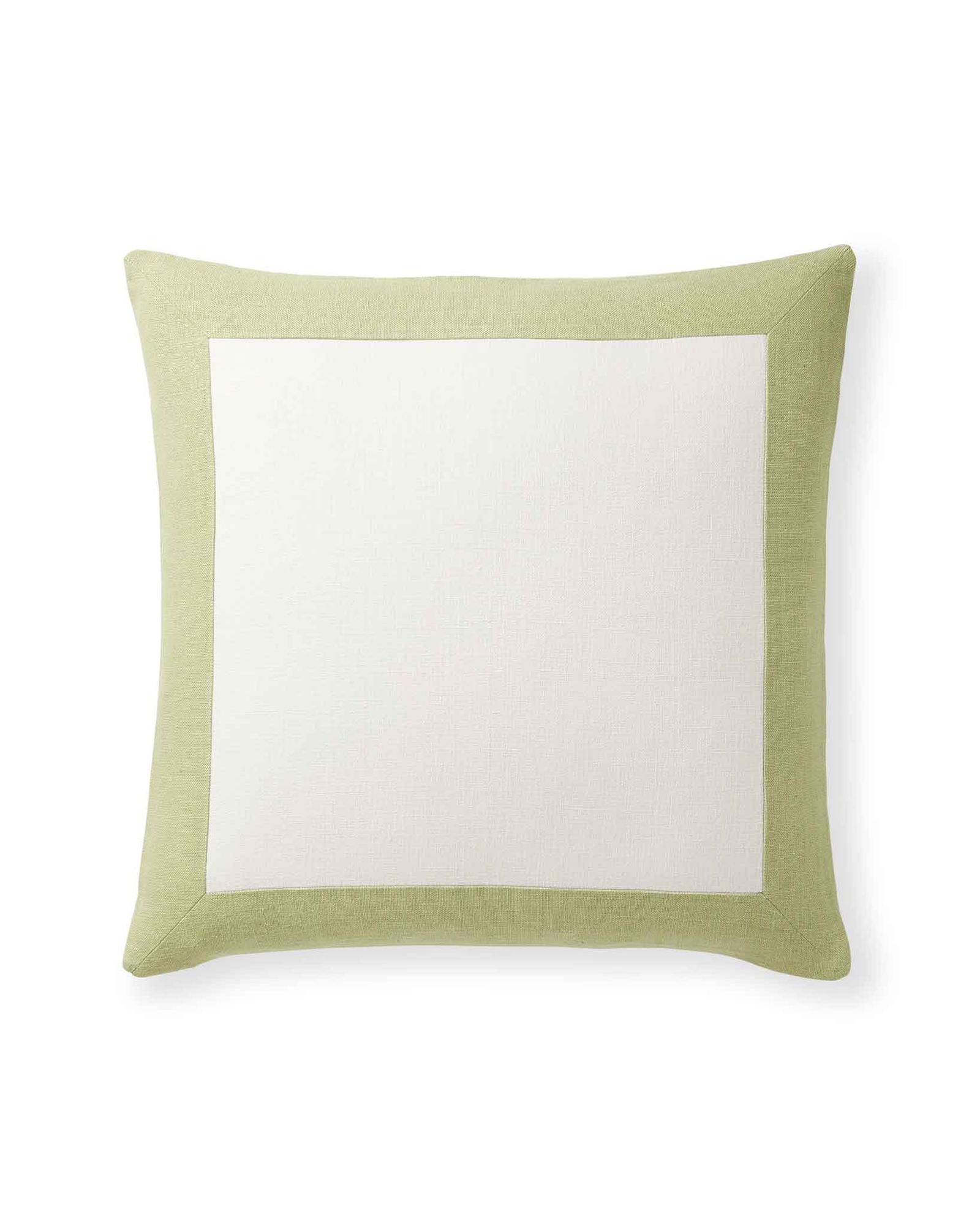 Border Frame Linen Pillow Cover – 22" SQ – Pear | Serena & Lily