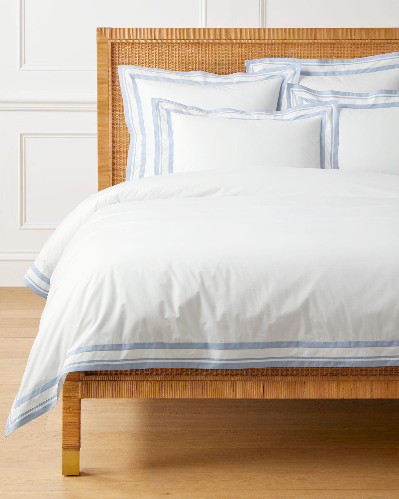 Coastal Blue King Castine Percale Duvet Cover
